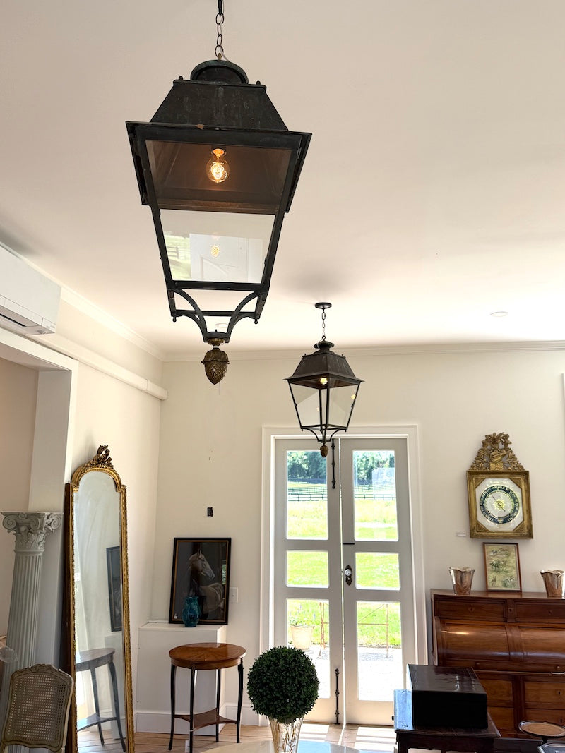 Pair of Antique Wrought Iron Lanterns