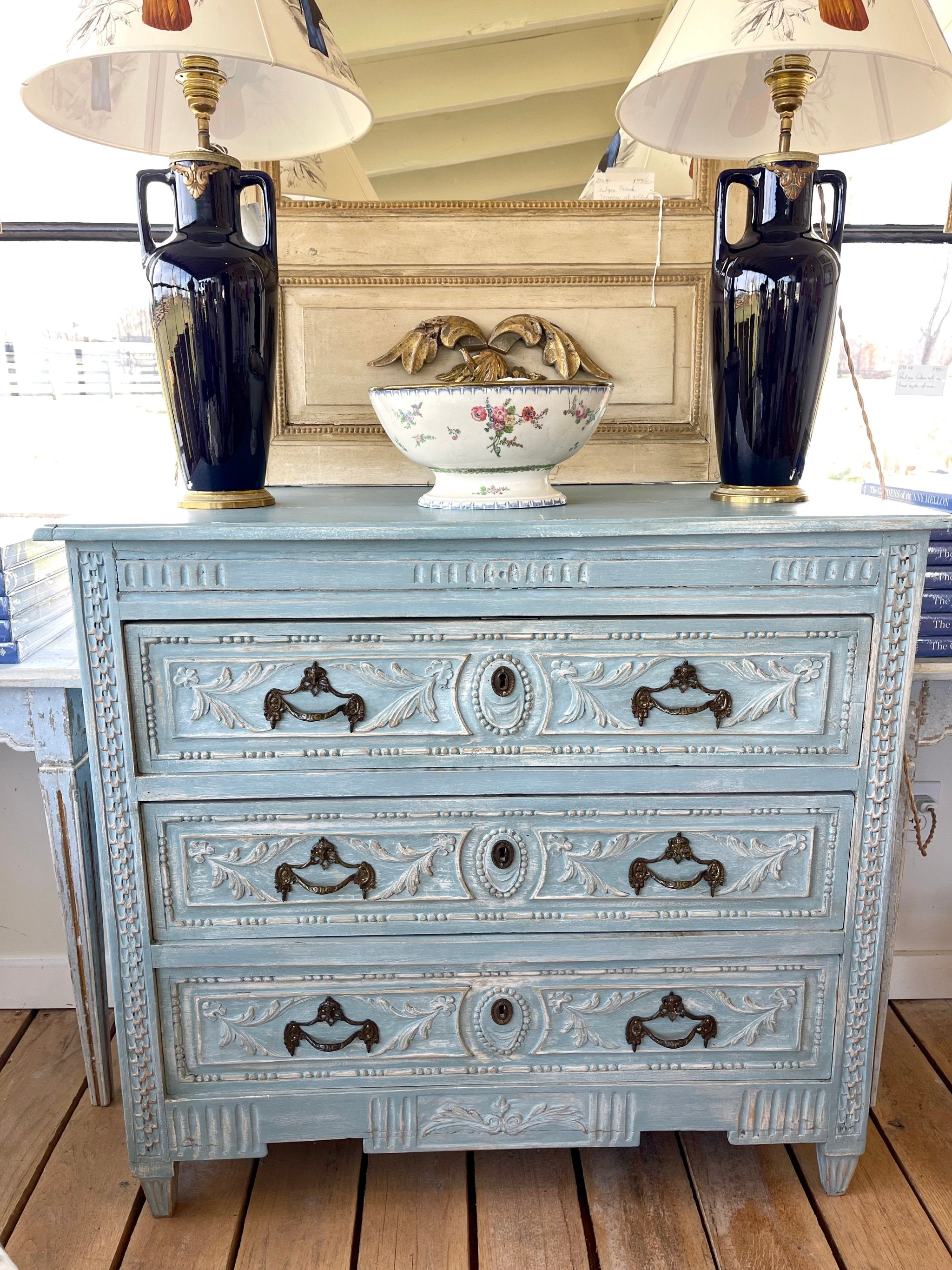 Louis XV Liège Dresser Blue Patina