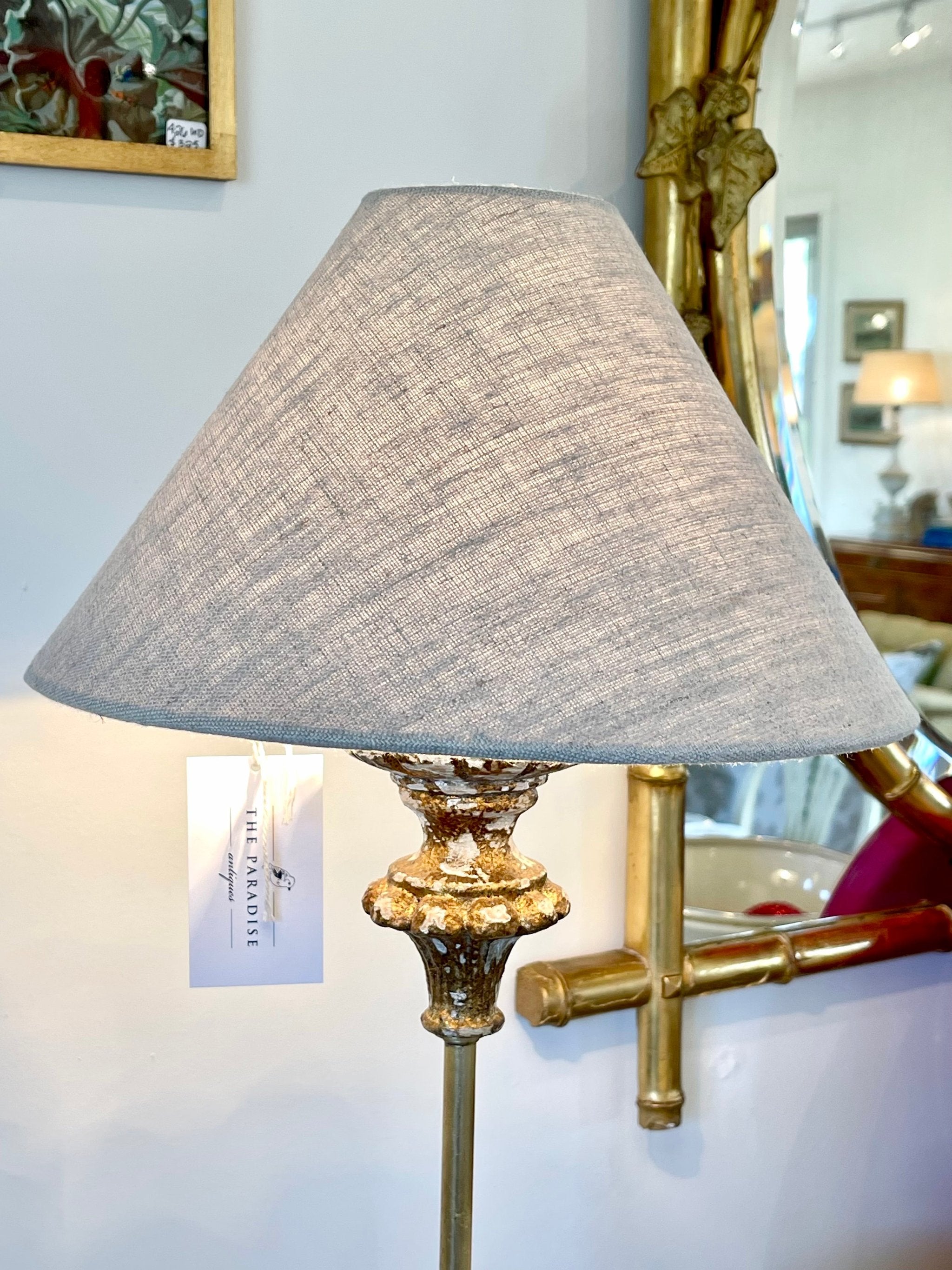Pair of Gilt Table Lamps with Shades
