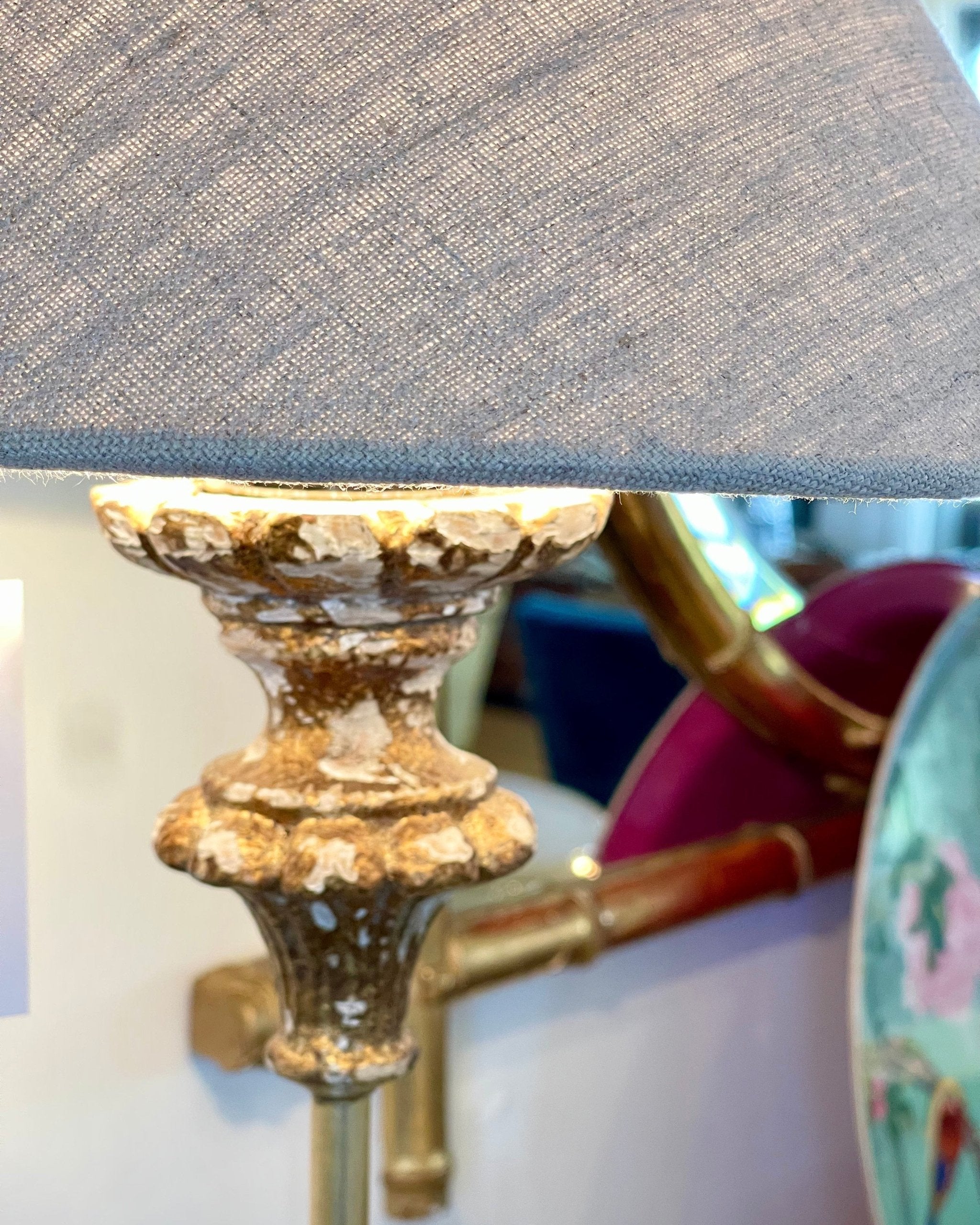 Pair of Gilt Table Lamps with Shades