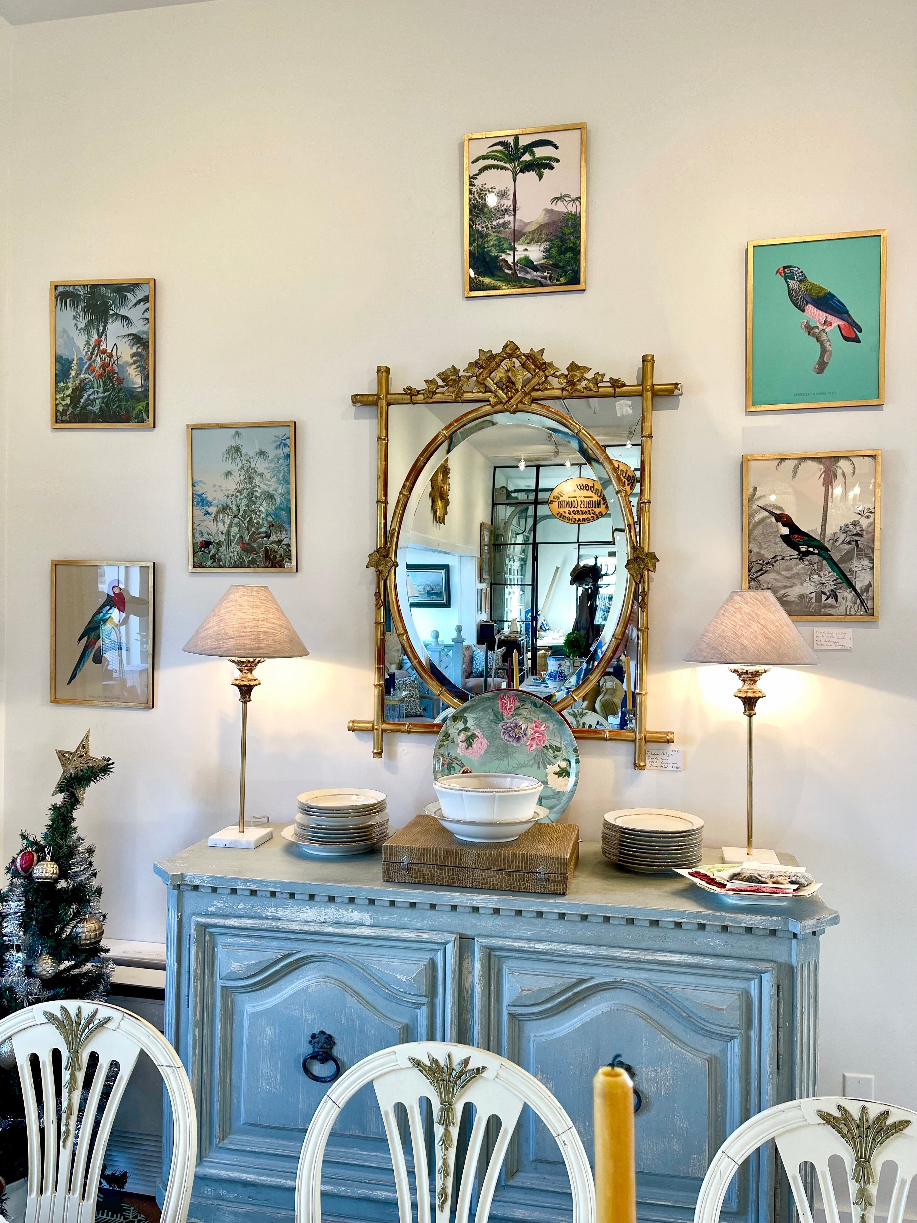 French Design Rio Japura llustration in Custom-made Gilded Frame