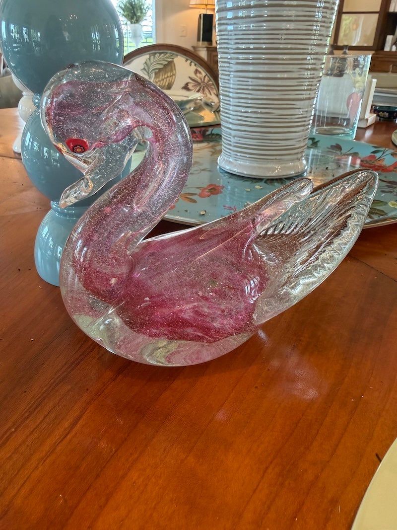 Murano Hand-Blown Glass Swan