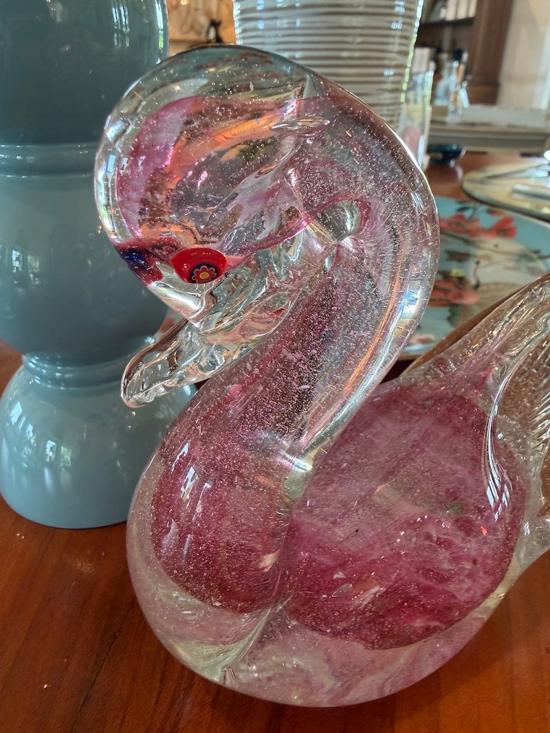 Murano Hand-Blown Glass Swan