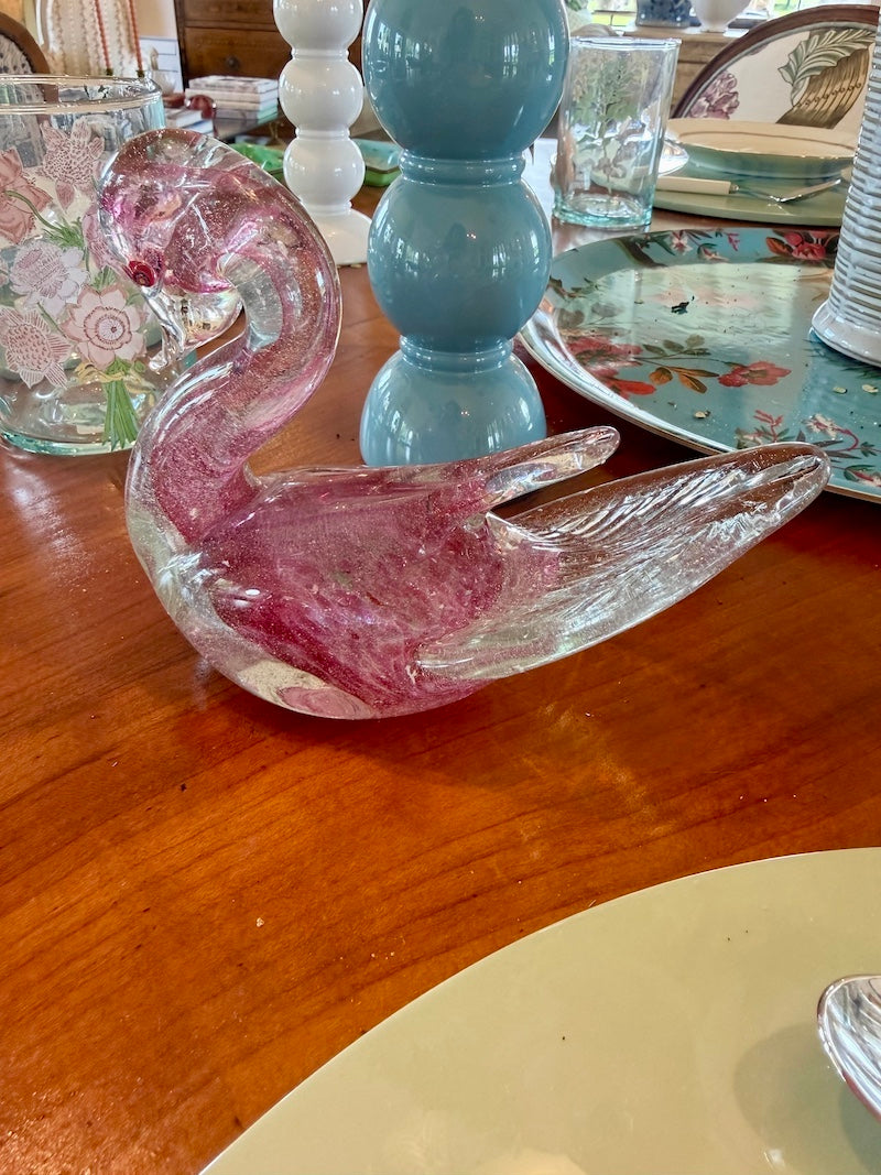Murano Hand-Blown Glass Swan