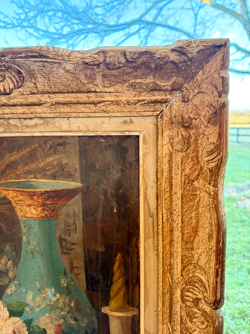 Antique French Still Life with Vases, early 20th. C