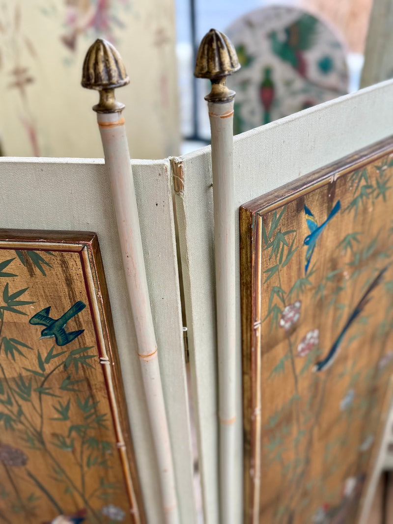 Antique French Screen 19th C. Chinoiserie