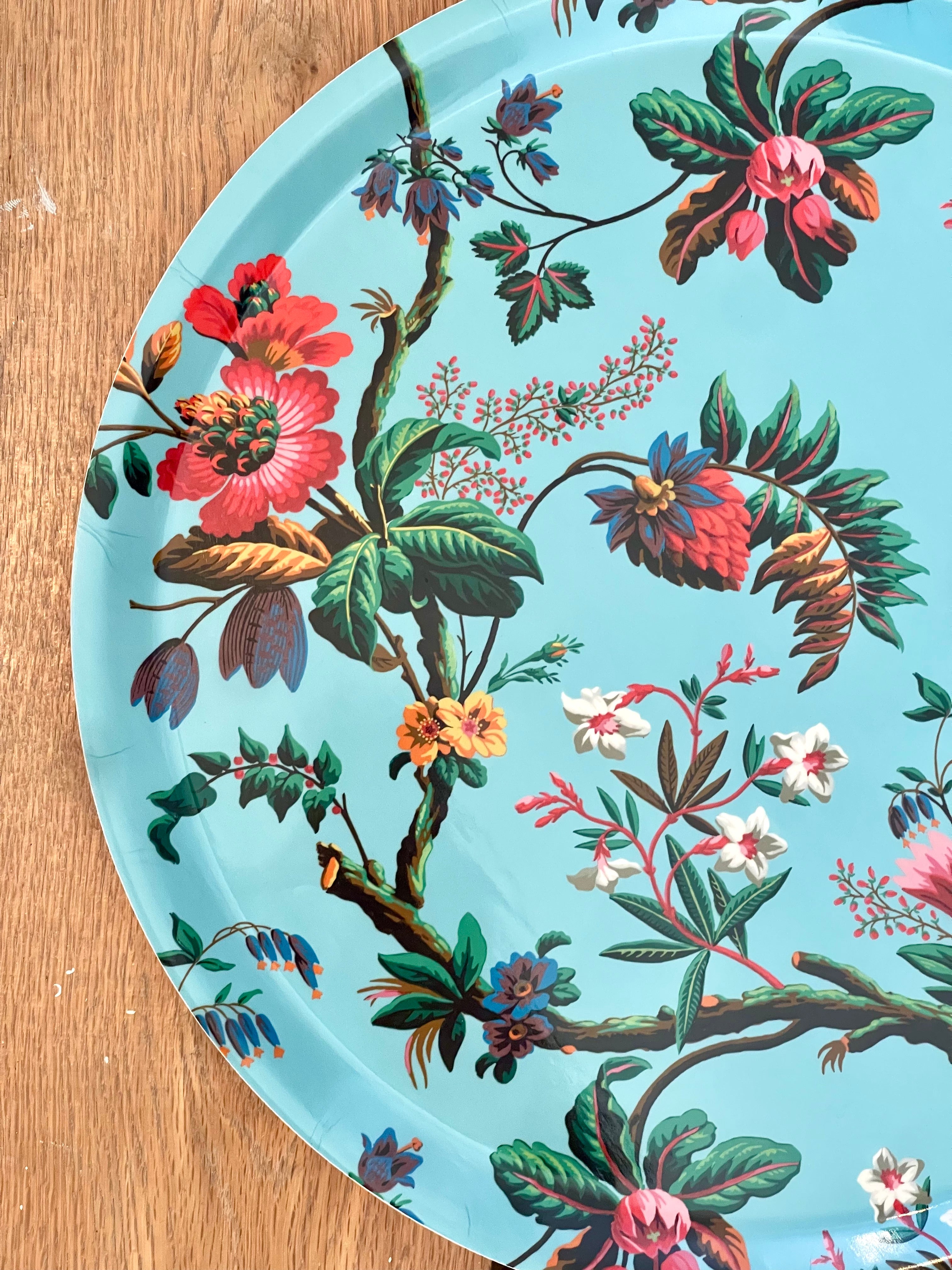 French Design Paradisio Island Flowers Round Tray