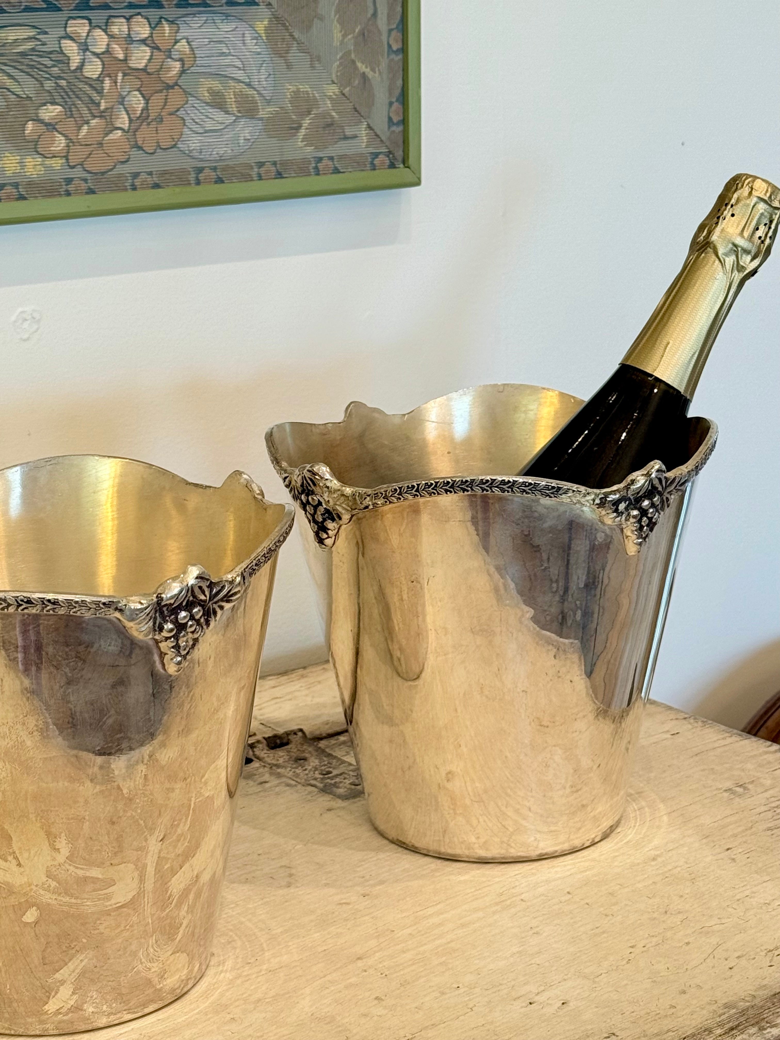 Antique French Champagne Bucket with Grape Vine Detail