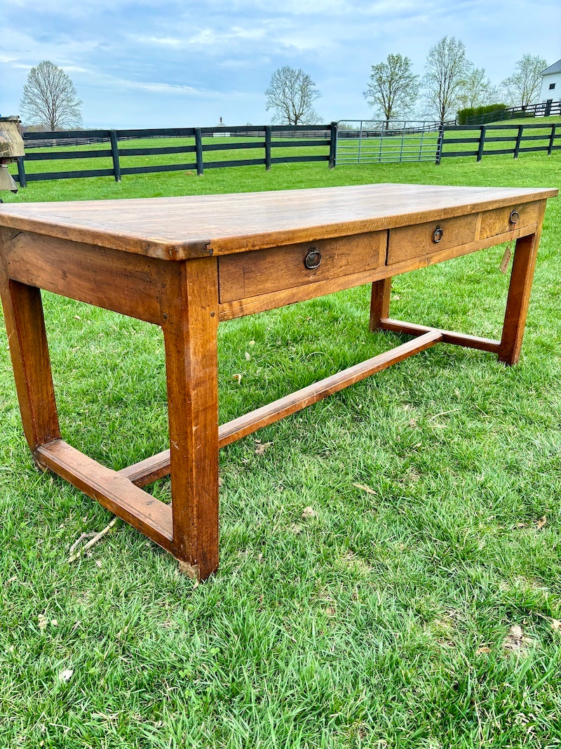 Antique French Farm Table in Walnut