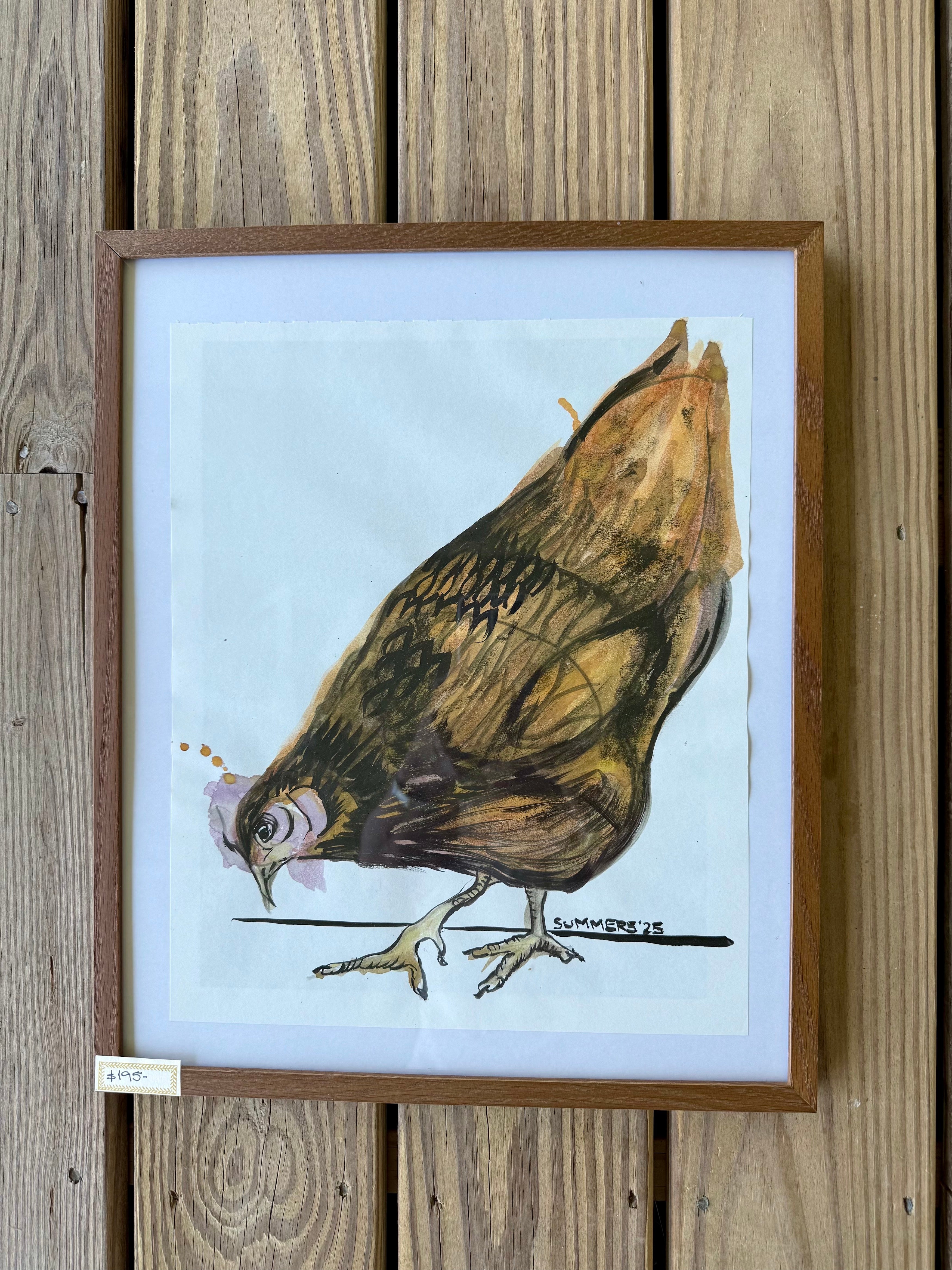 Original Rooster Painting by Argentine Artist Ximena Summers