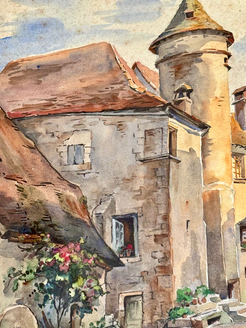 Aquarelle Painting, South of France, signed by Illicheliez