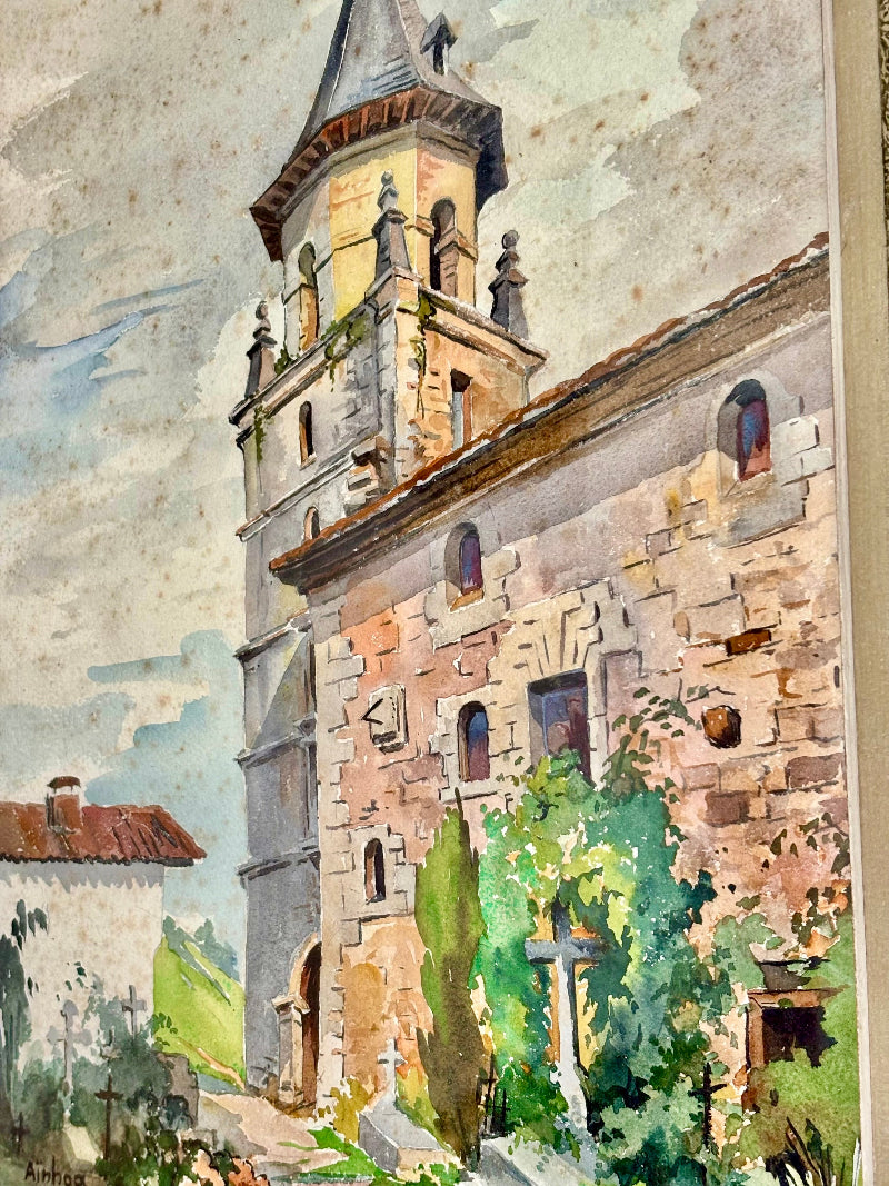 Aquarelle Painting, South of France, signed by Illicheliez