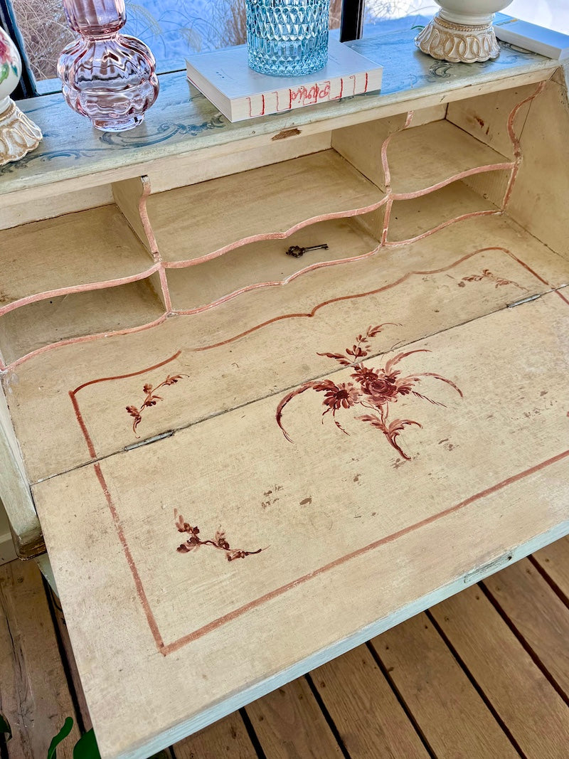 Antique Hand painted Italian Secretary Desk