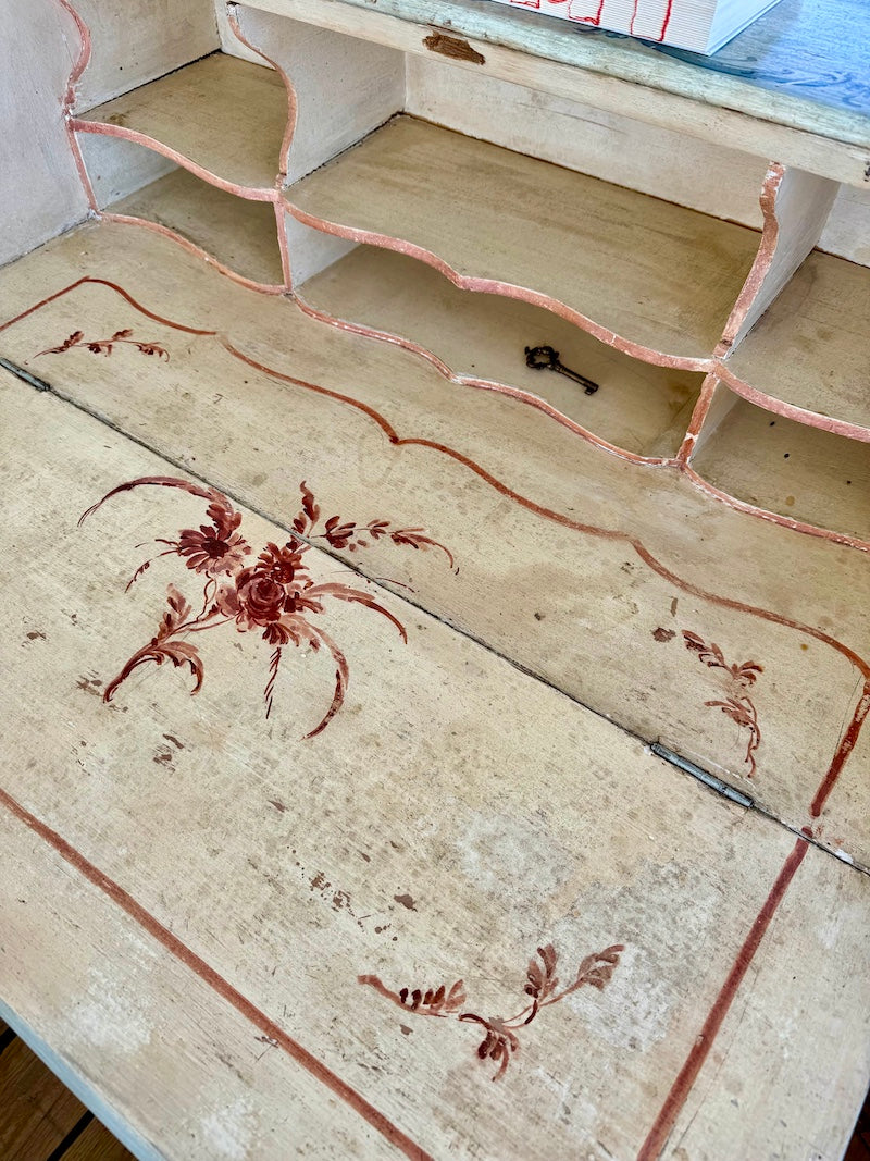 Antique Hand painted Italian Secretary Desk