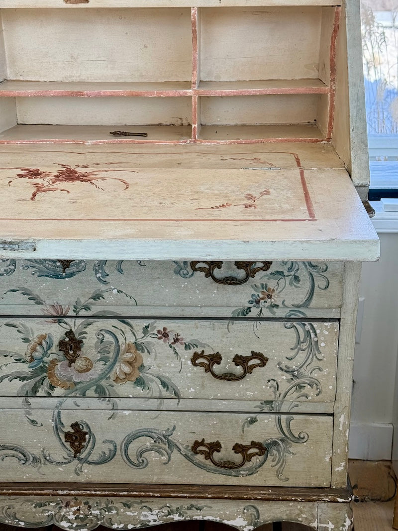 Antique Hand painted Italian Secretary Desk