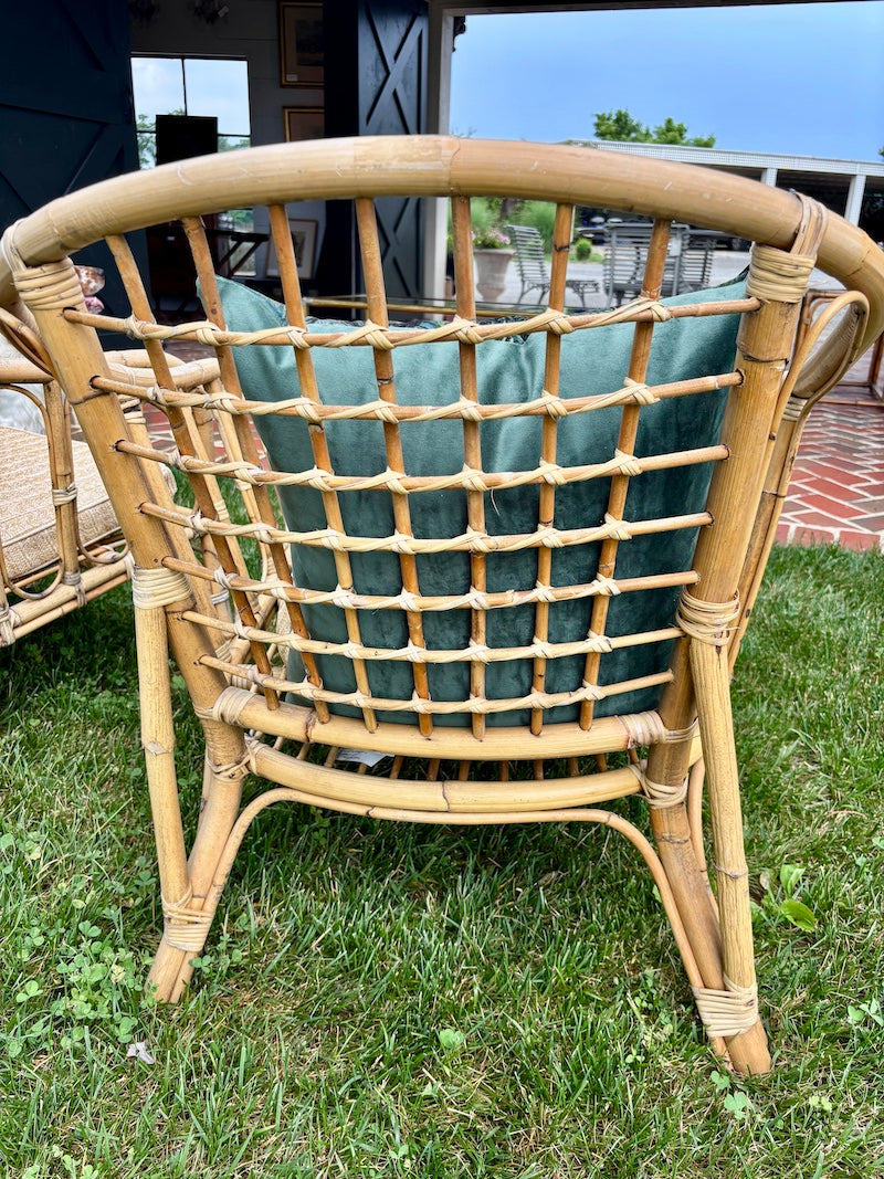 Italian Mid-Century Modern Bamboo Chairs, 1 Pair