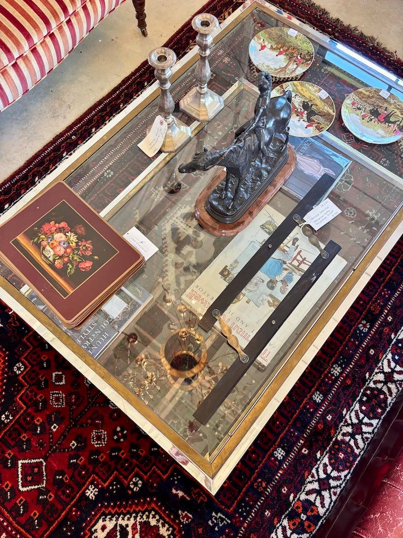 Italian Brass and Chrome Coffee Table, 1970s