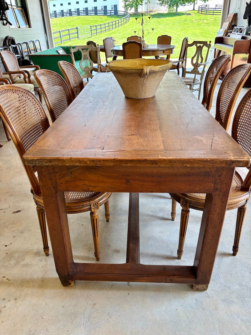 Antique French Farm Table in Walnut