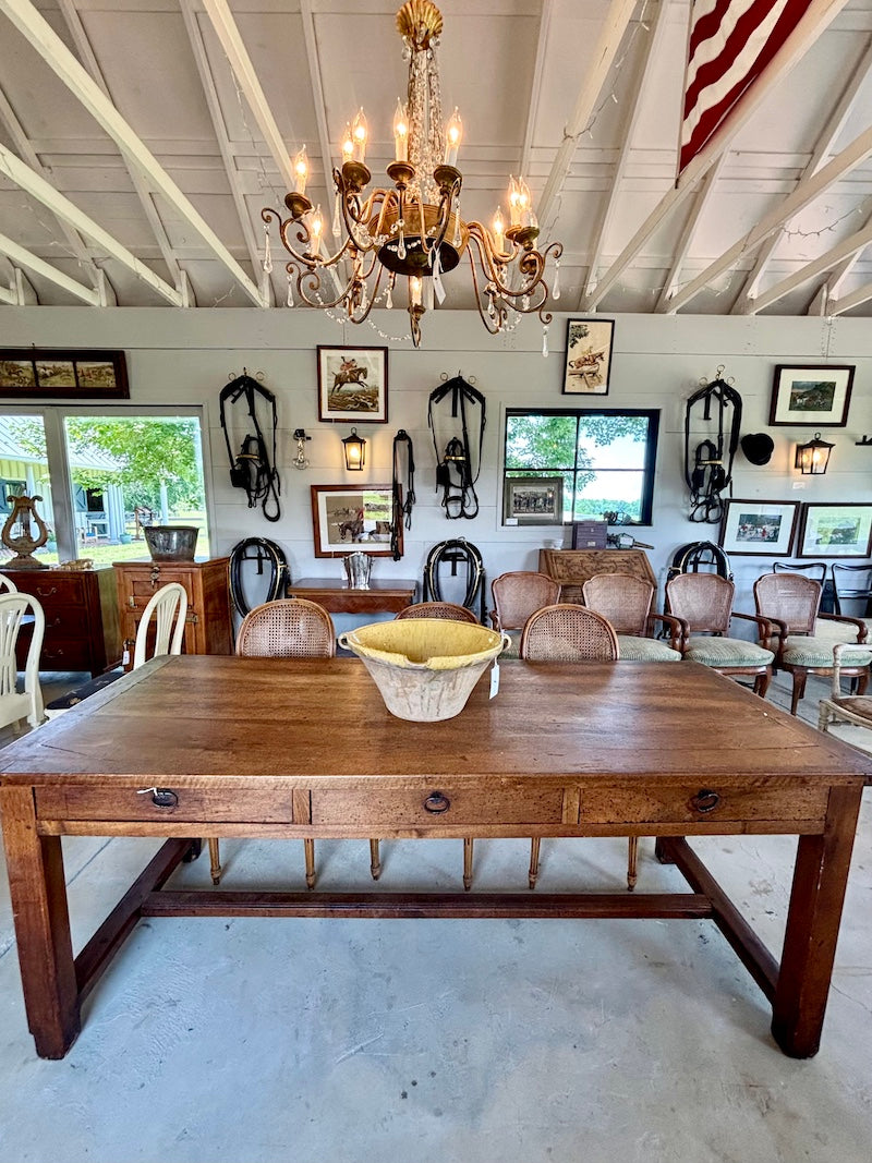 Antique French Farm Table in Walnut