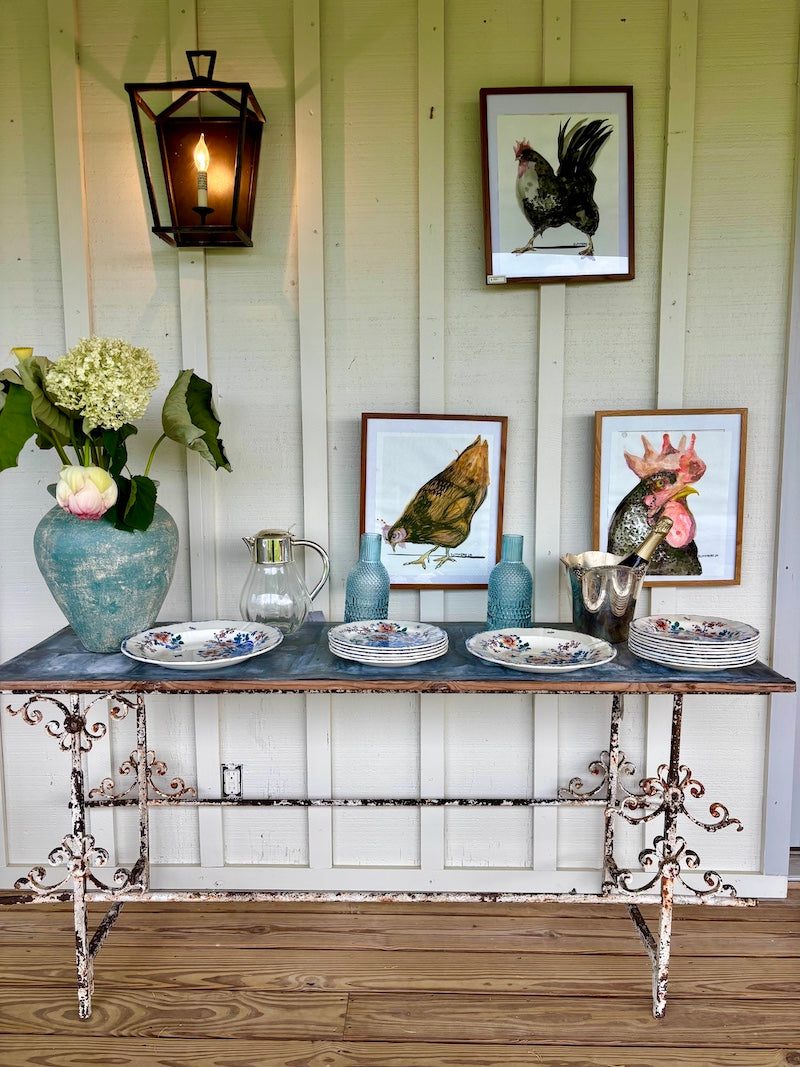 Antique French Metal Garden Table (Rempotage)