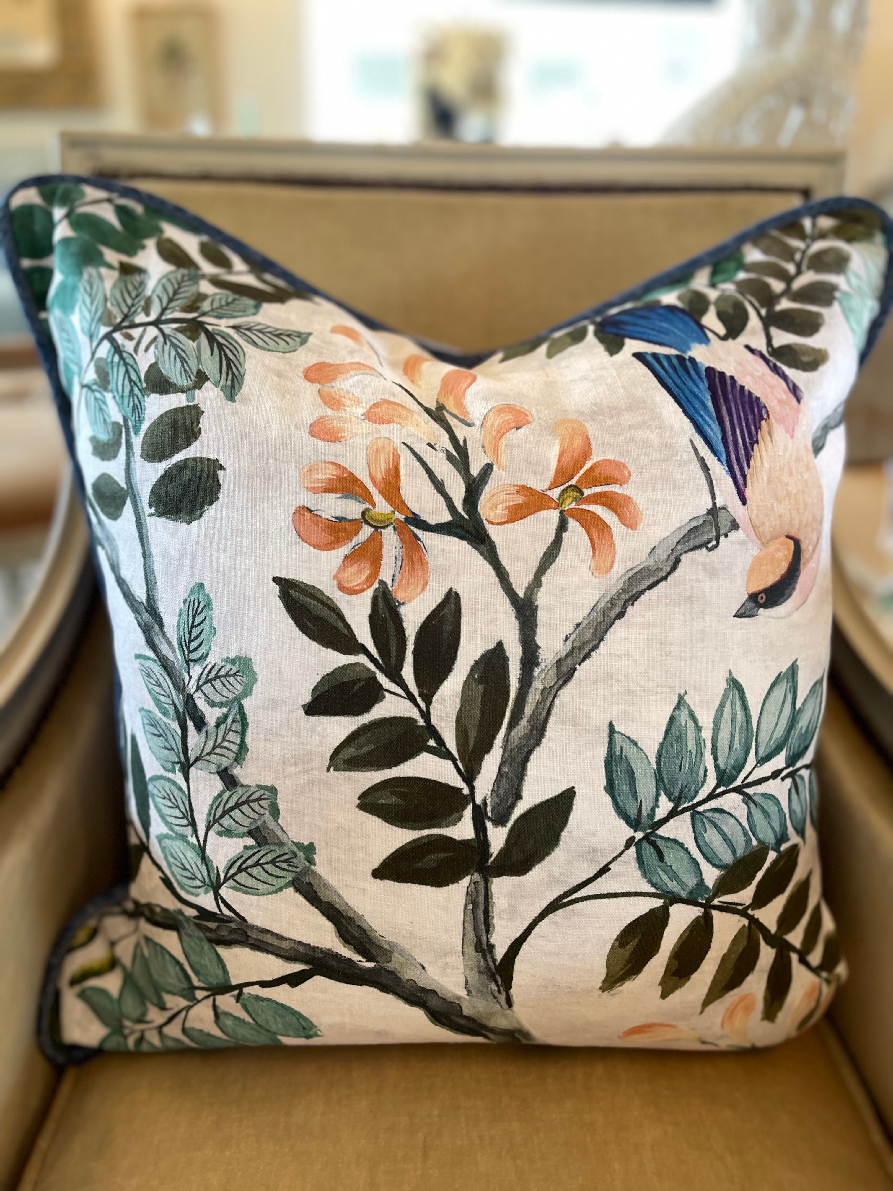 Floral Pillow in English Fabric