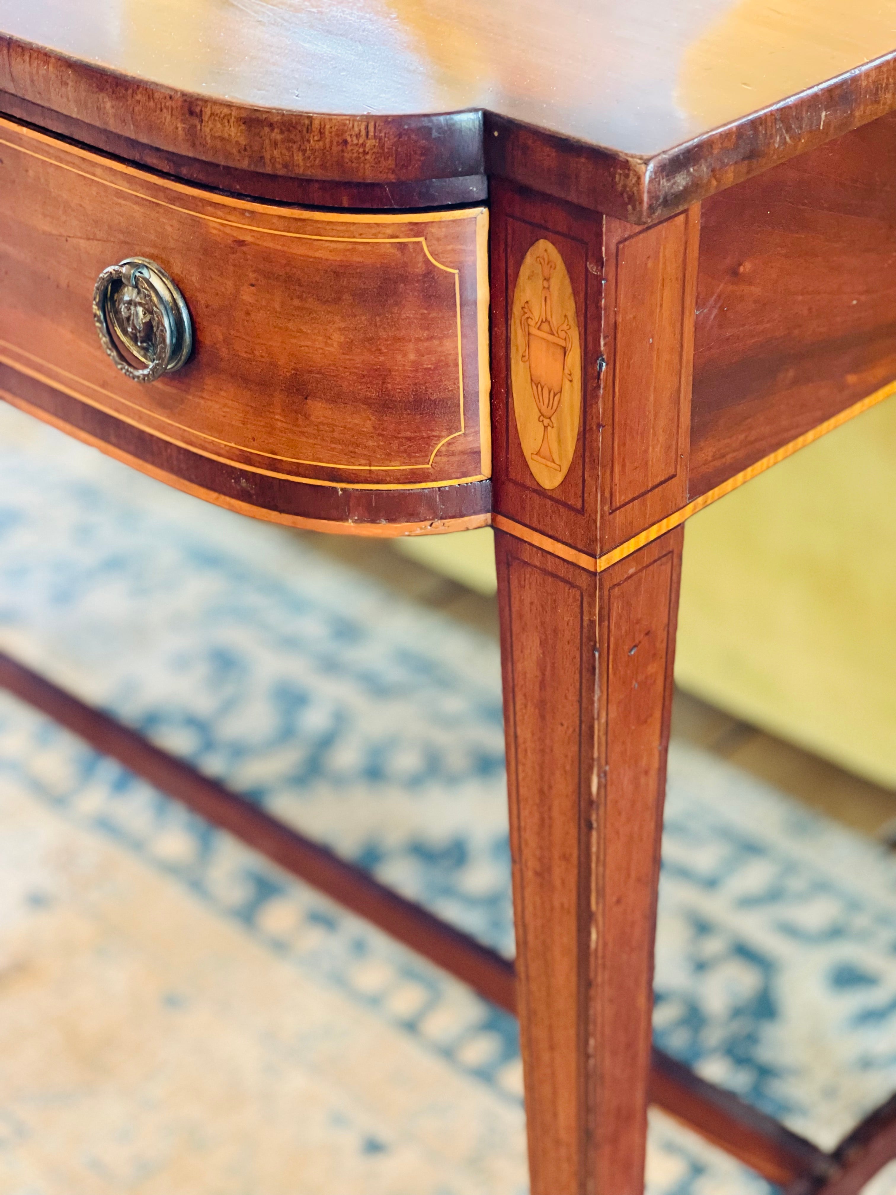 Antique English Inlaid Console Table