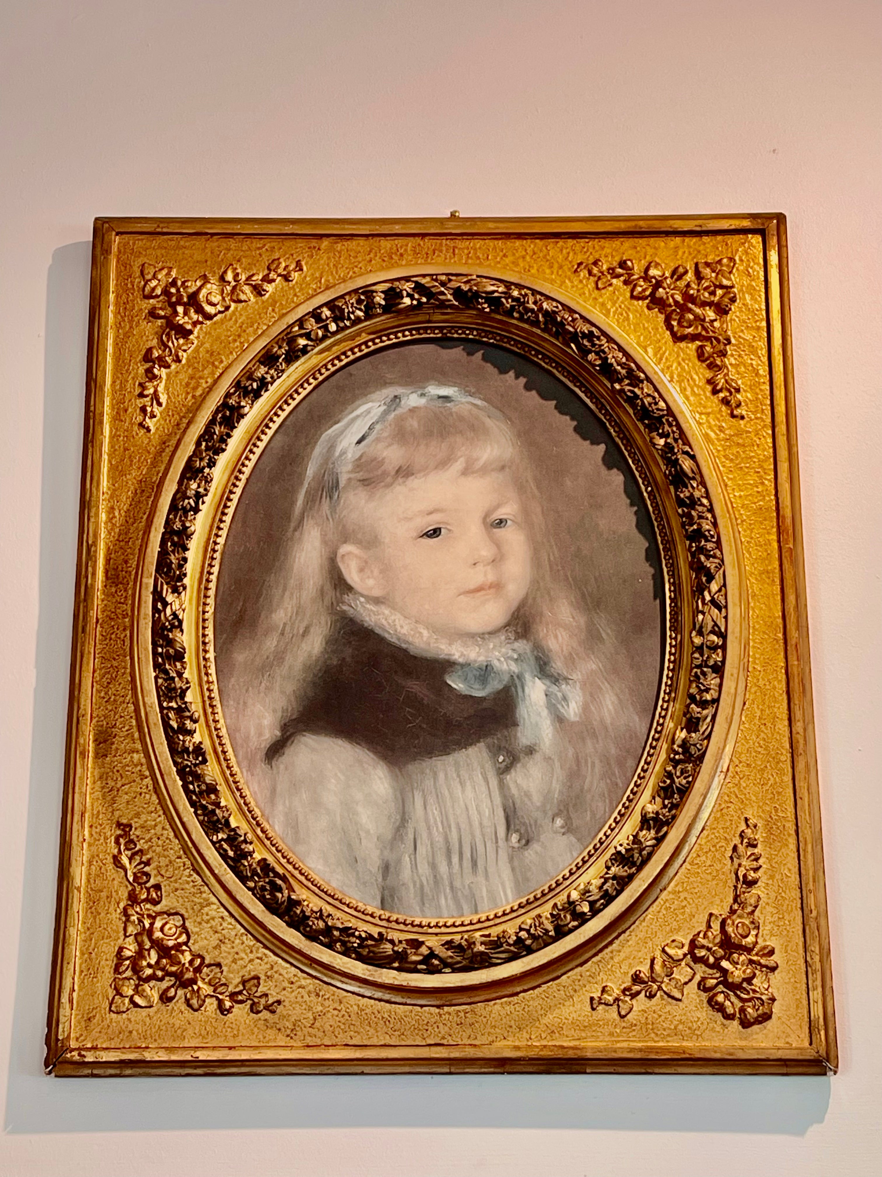 Lovely Antique French Portrait of young girl
