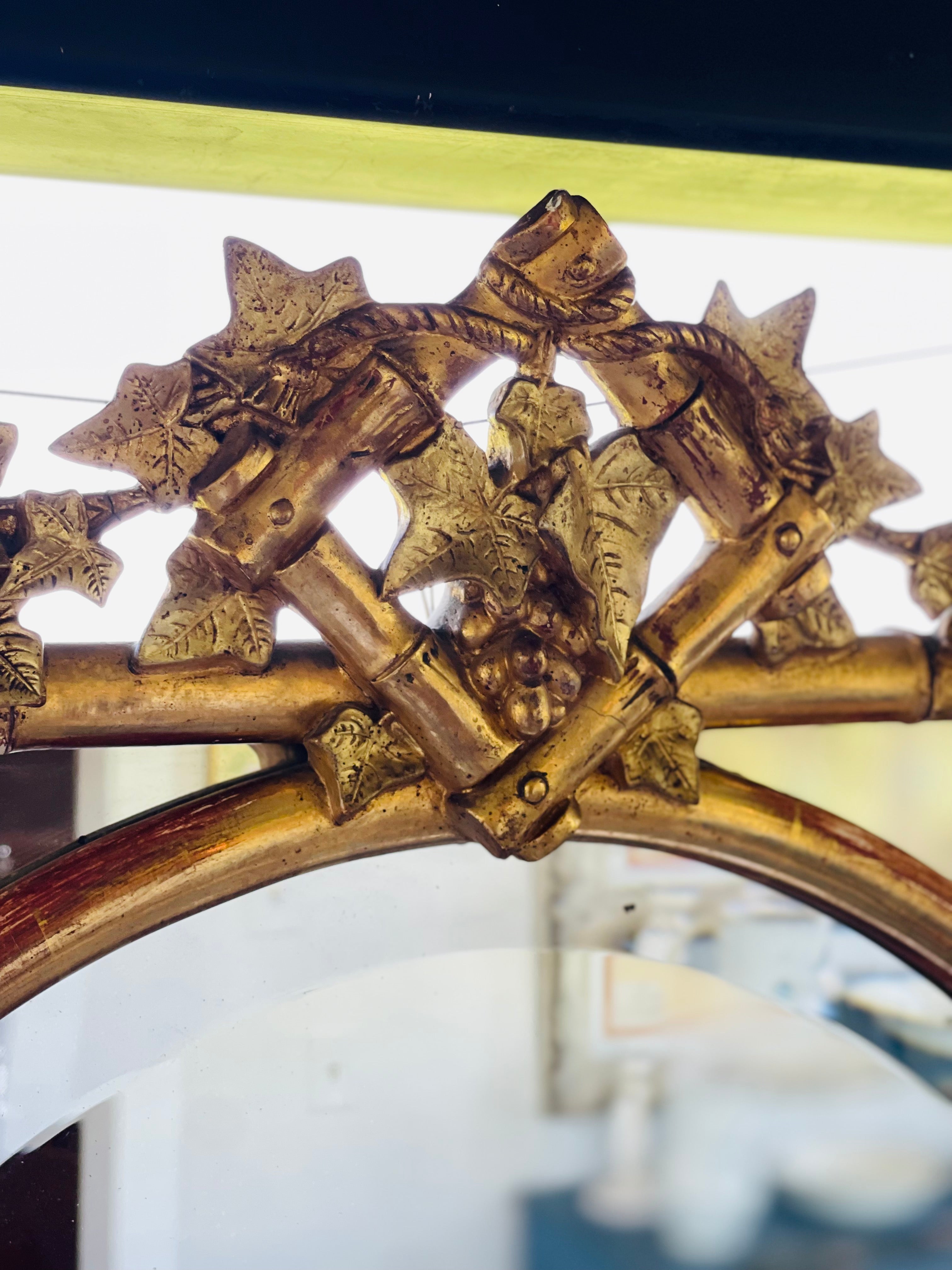 Fabulous Antique French Mirror with Bamboo Detail 19th C.