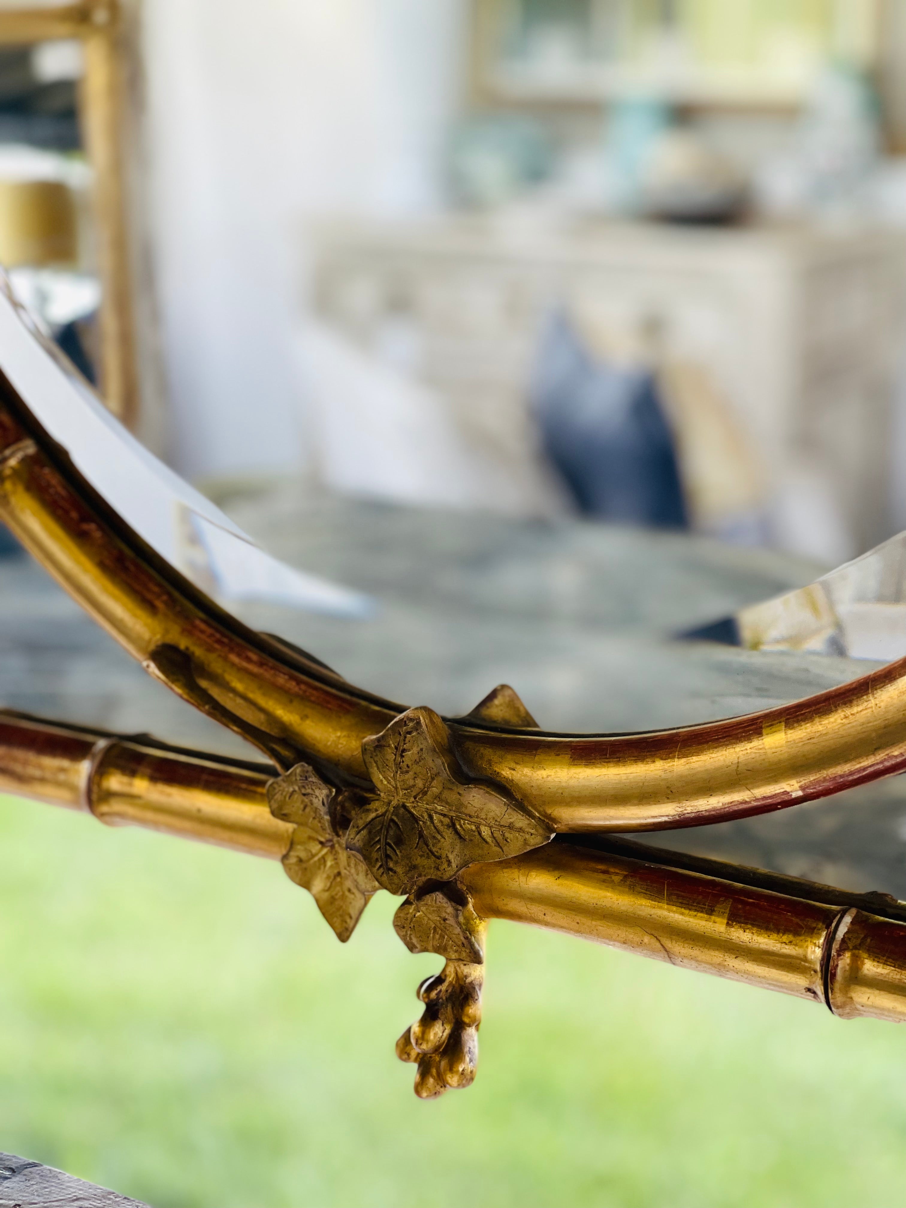 Fabulous Antique French Mirror with Bamboo Detail 19th C.