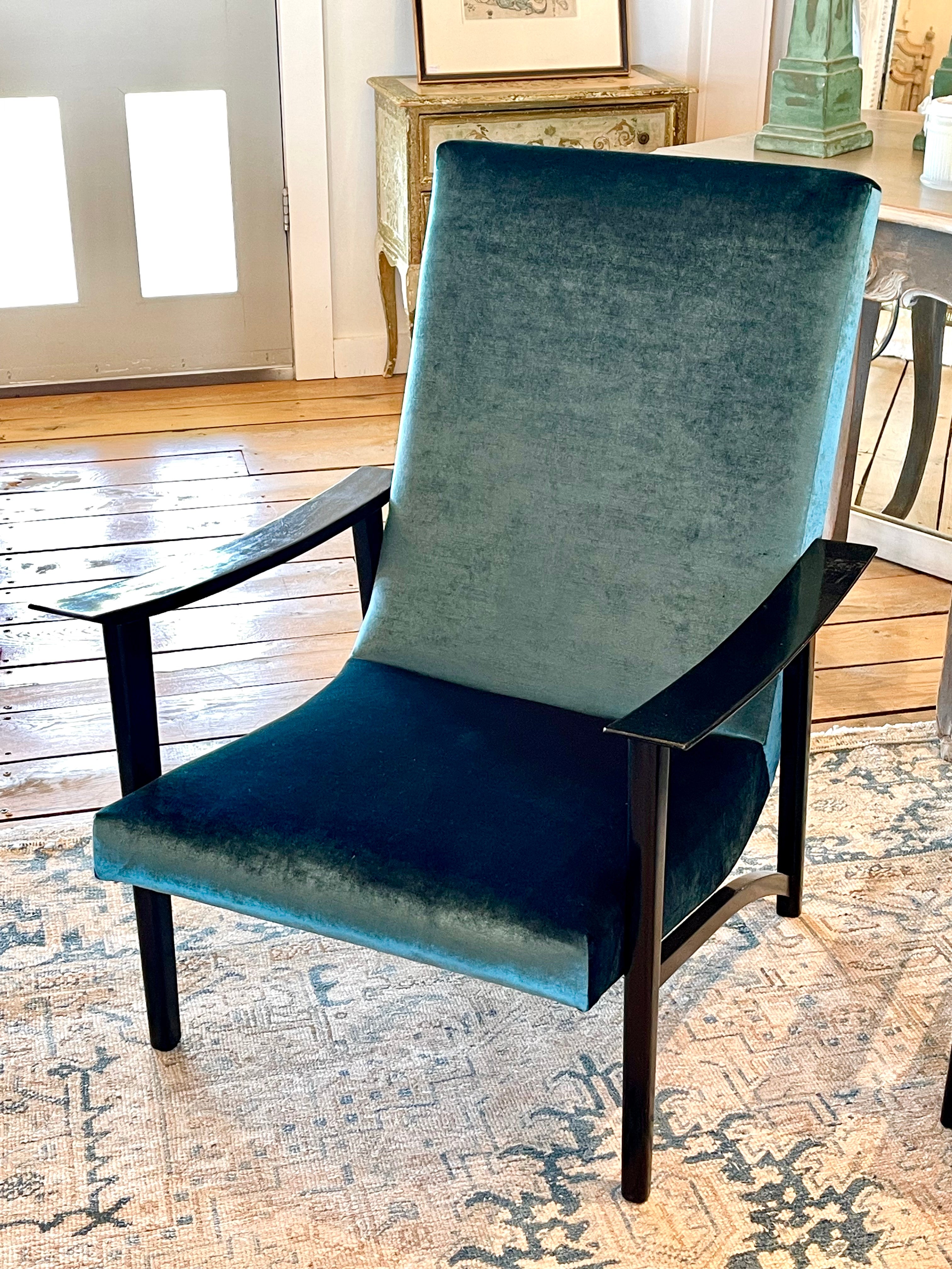 Pair of Mid Century Danish Black Lacquer Chairs
