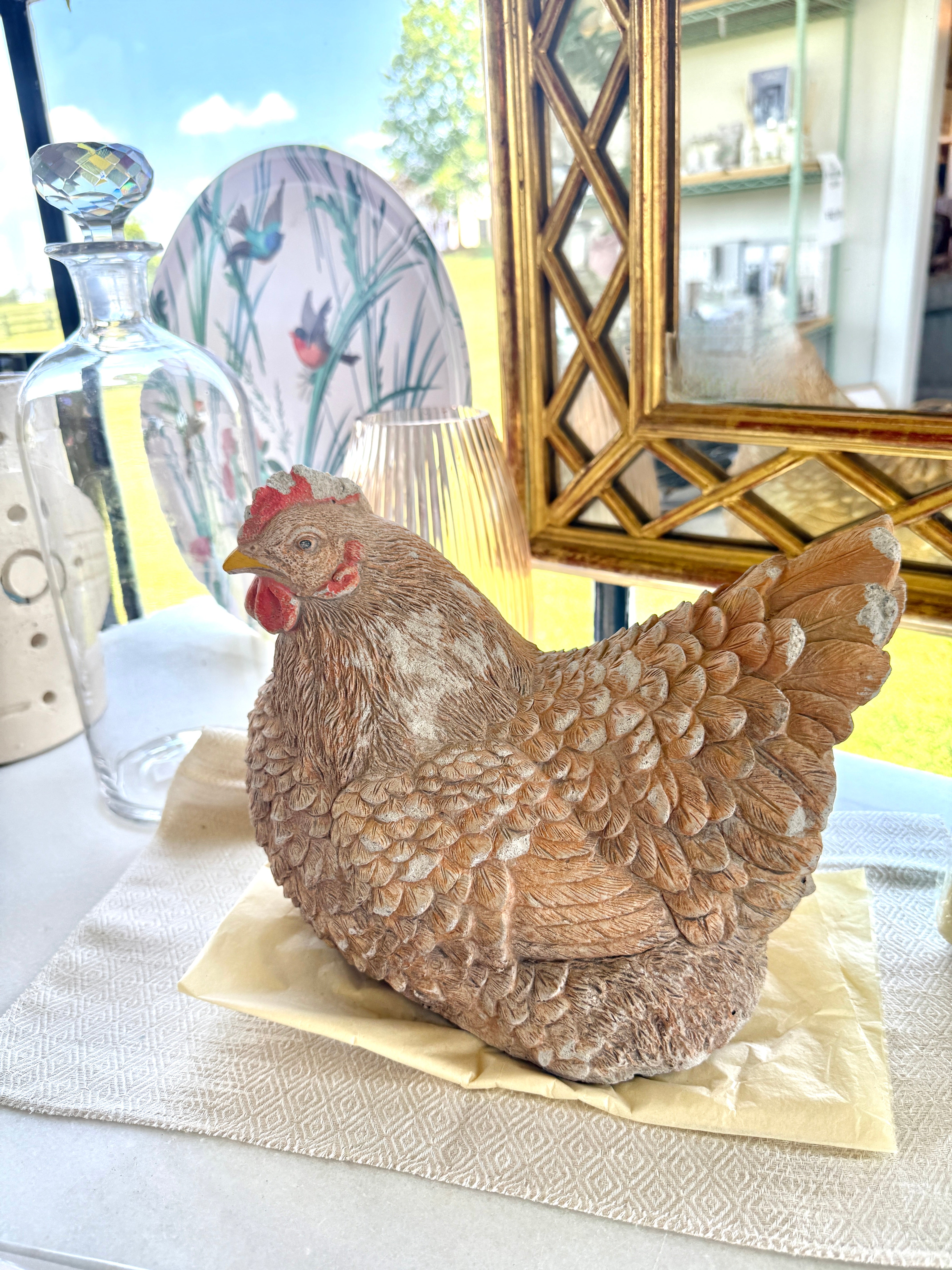 Stone Hand Carved Vintage French Hen