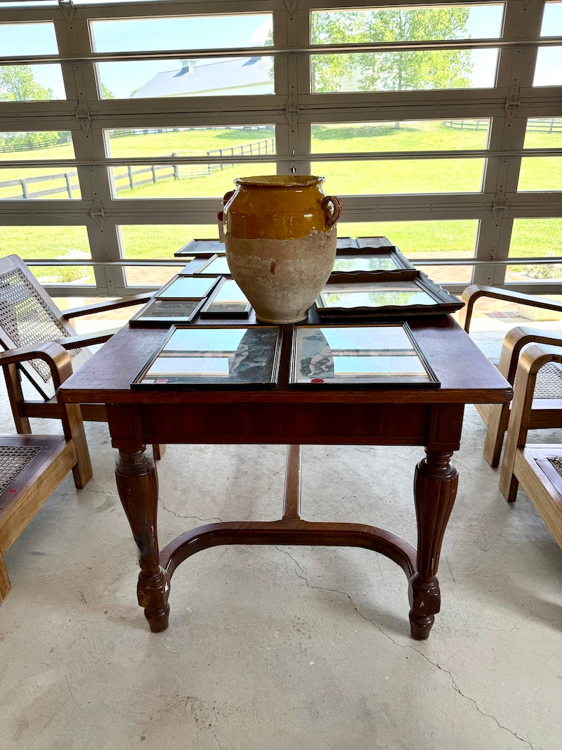 Antique Walnut Table with Drawers -- 1930S