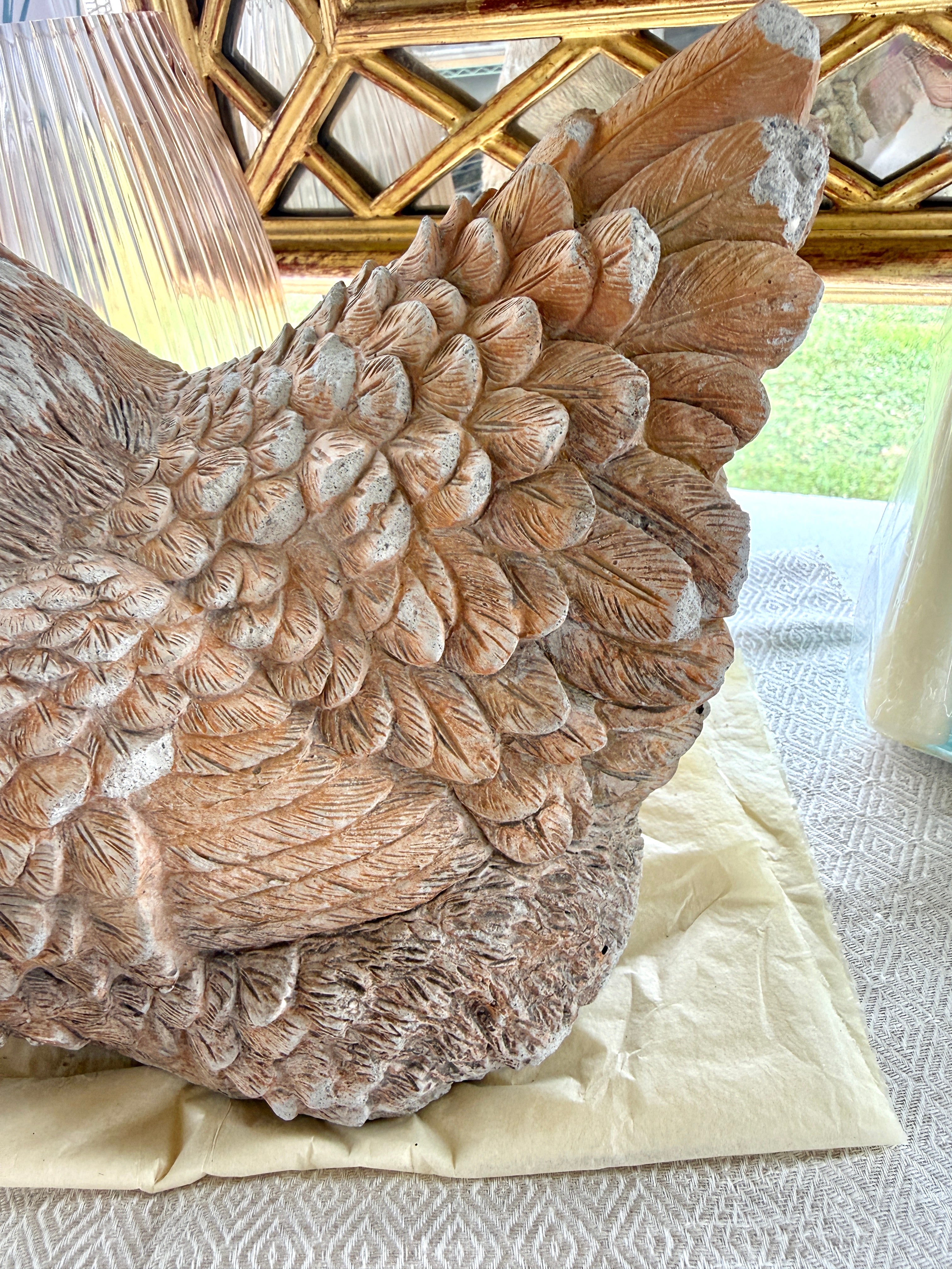 Stone Hand Carved Vintage French Hen