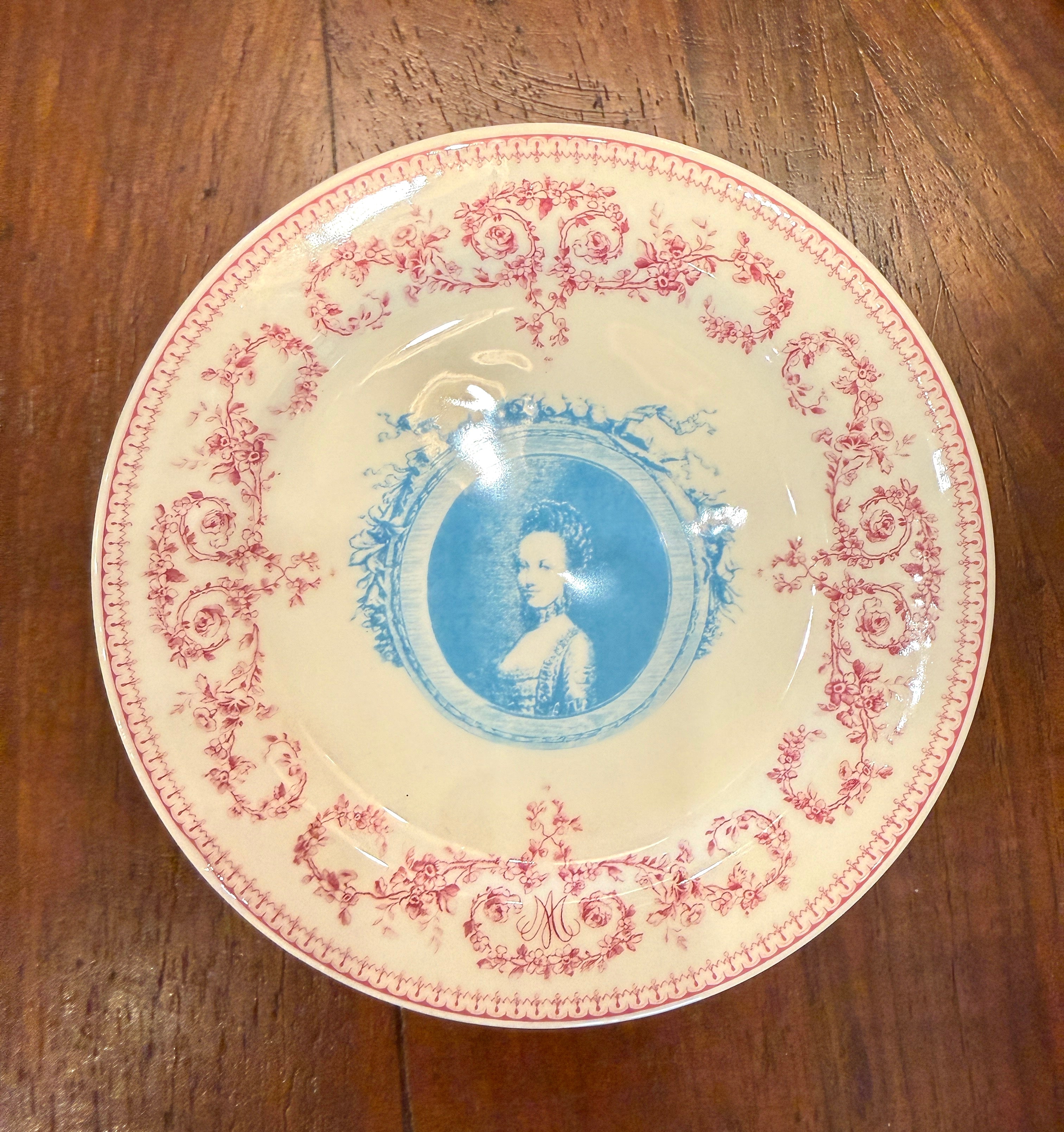 French Gien Plate Marie-Antoinette