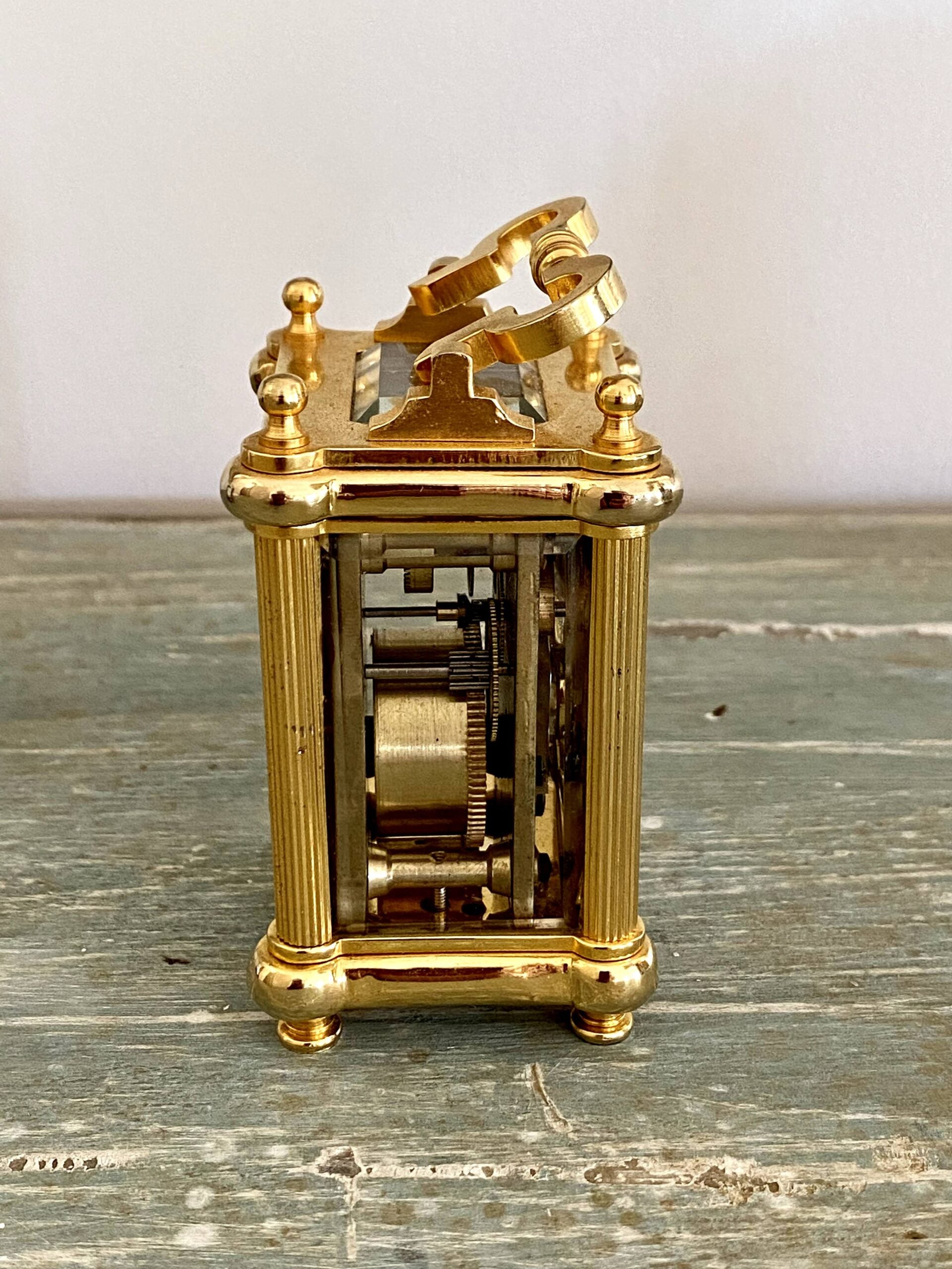 072DOCarriageClockGilt2