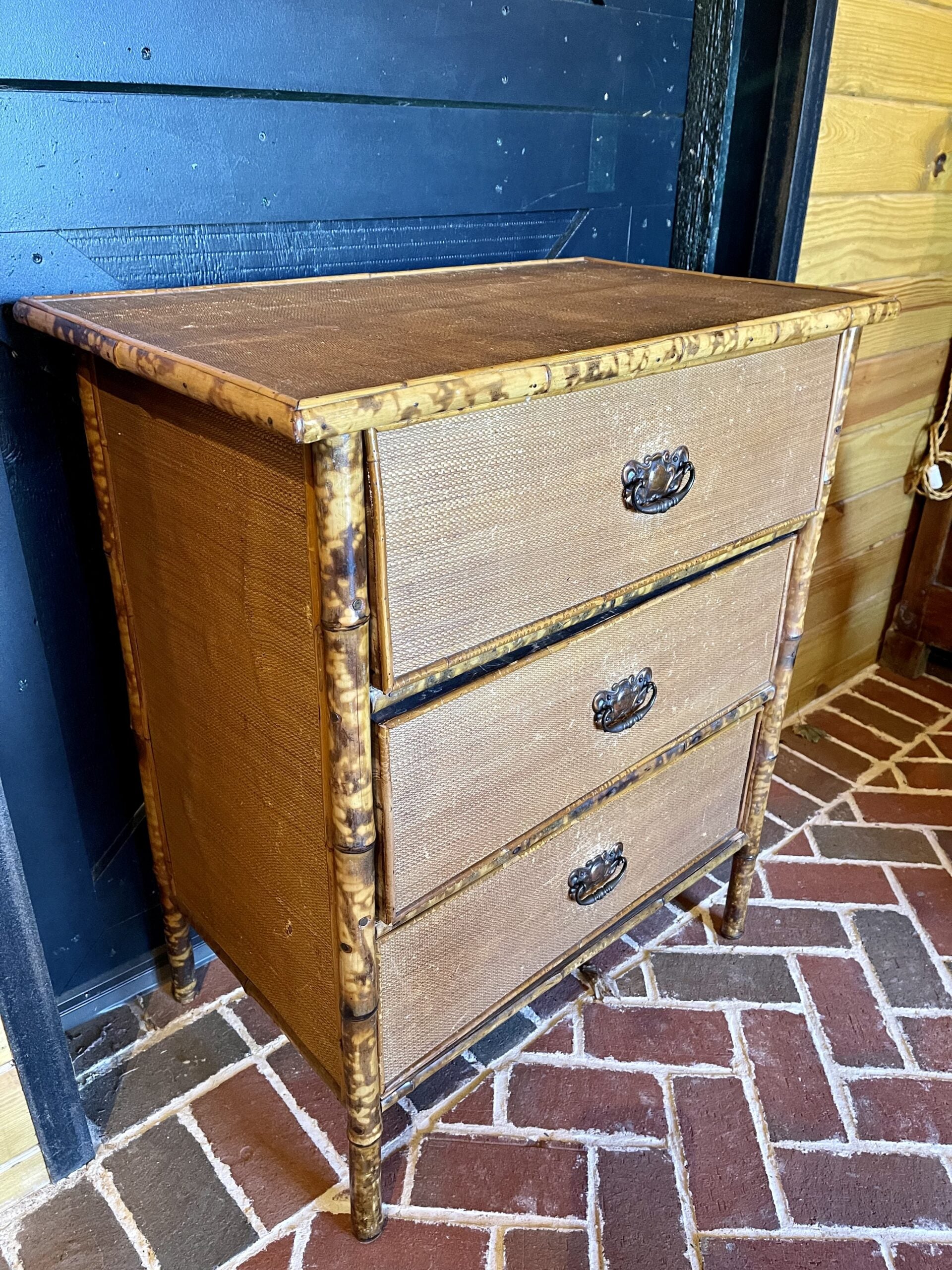English Bamboo and Rattan Dresser