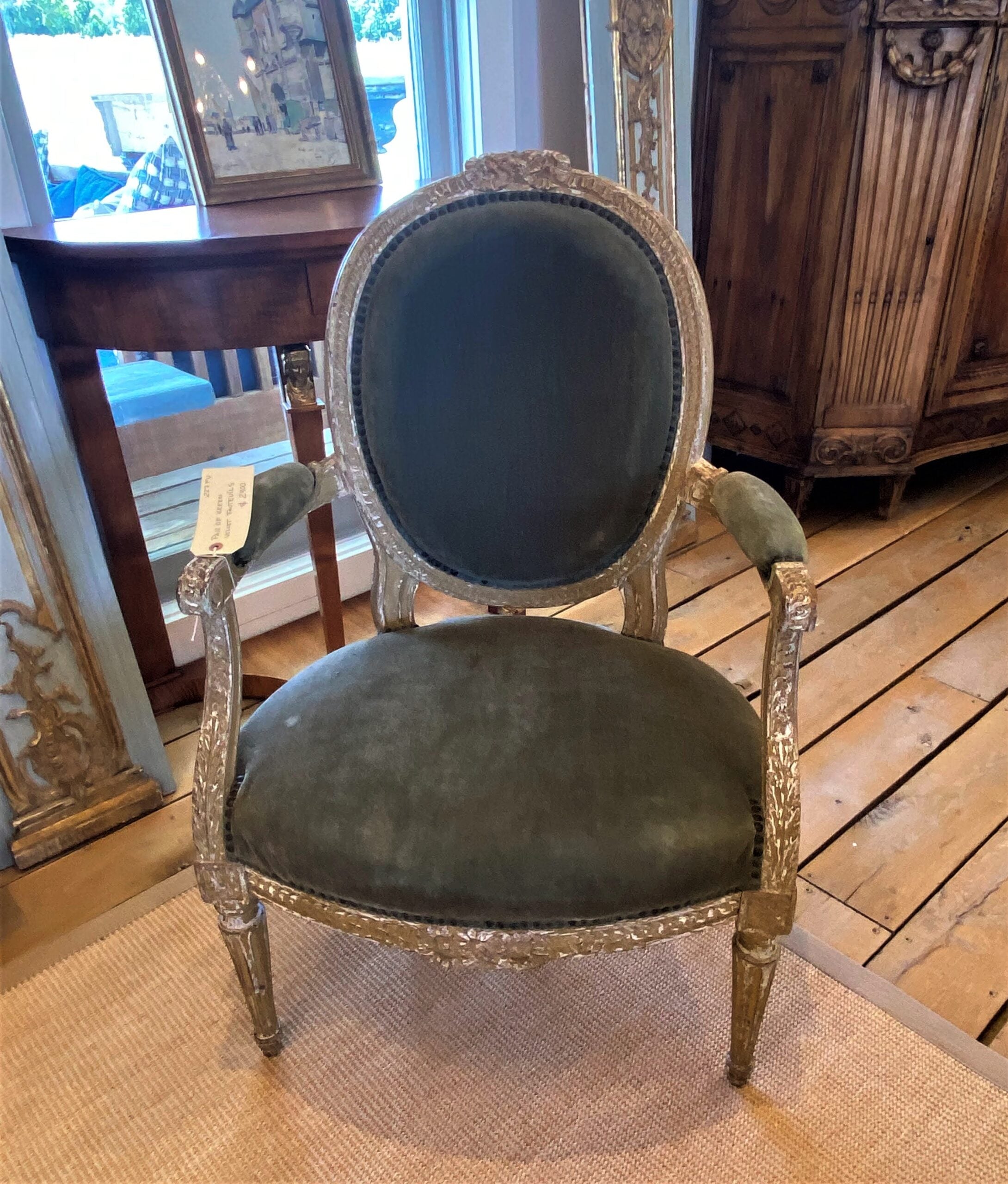 227FUGreenVelvetChairs1