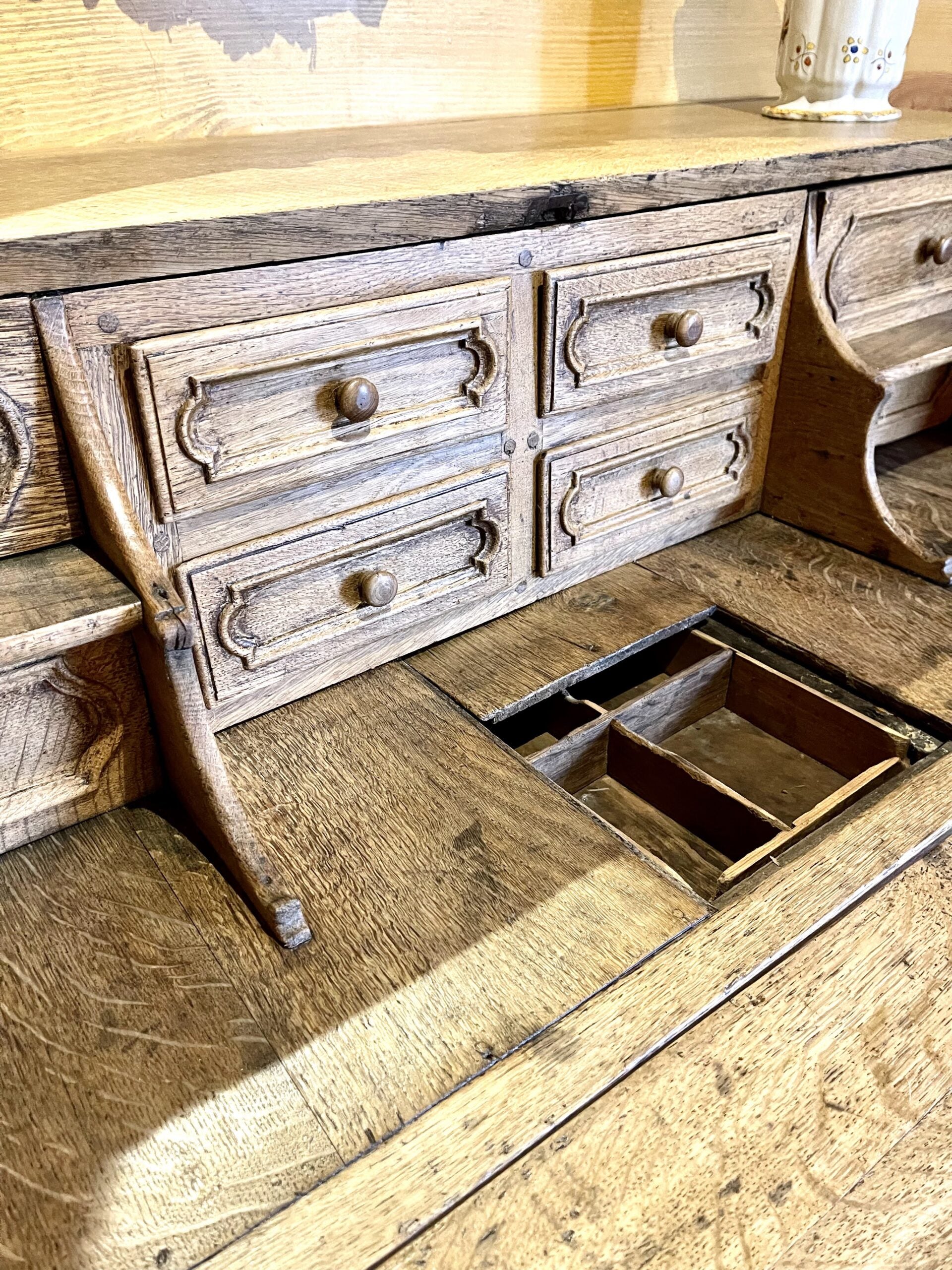 Antique Belgian Desk Louis XVI in White Oak 18th Century