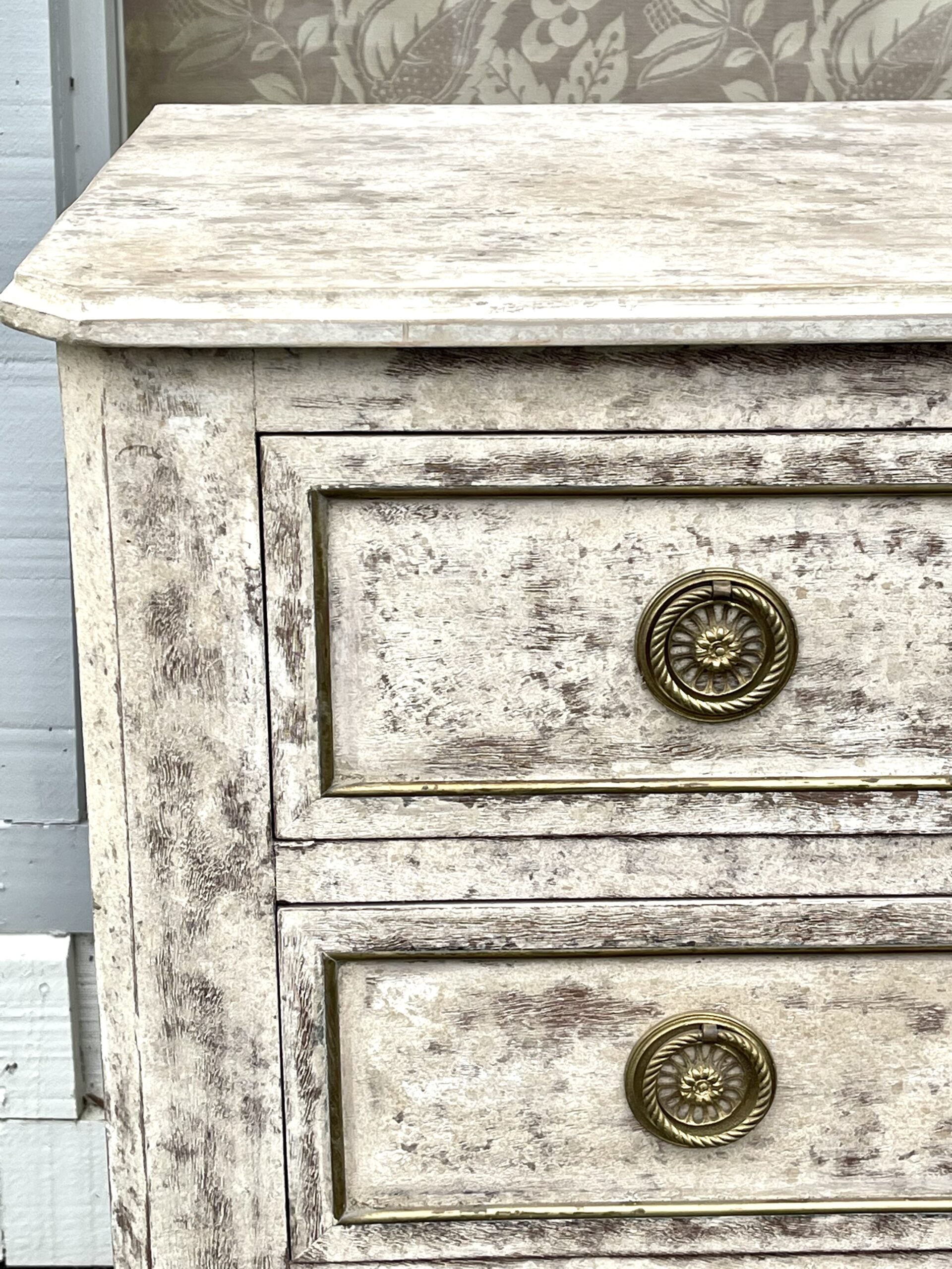 Antique French Dresser in Cream Patina