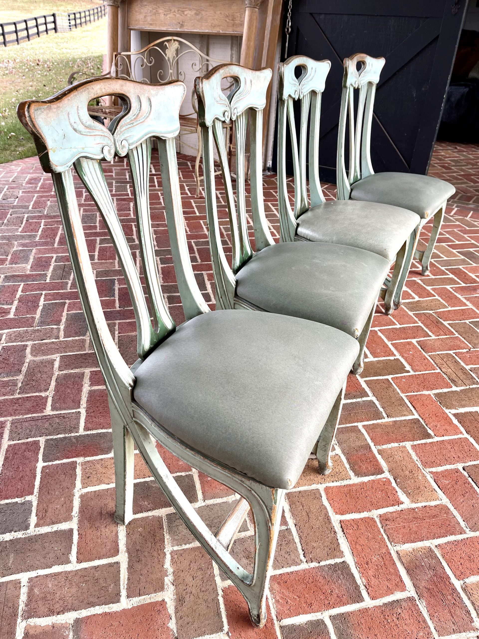 356FUArtNouveauChairsTeal2