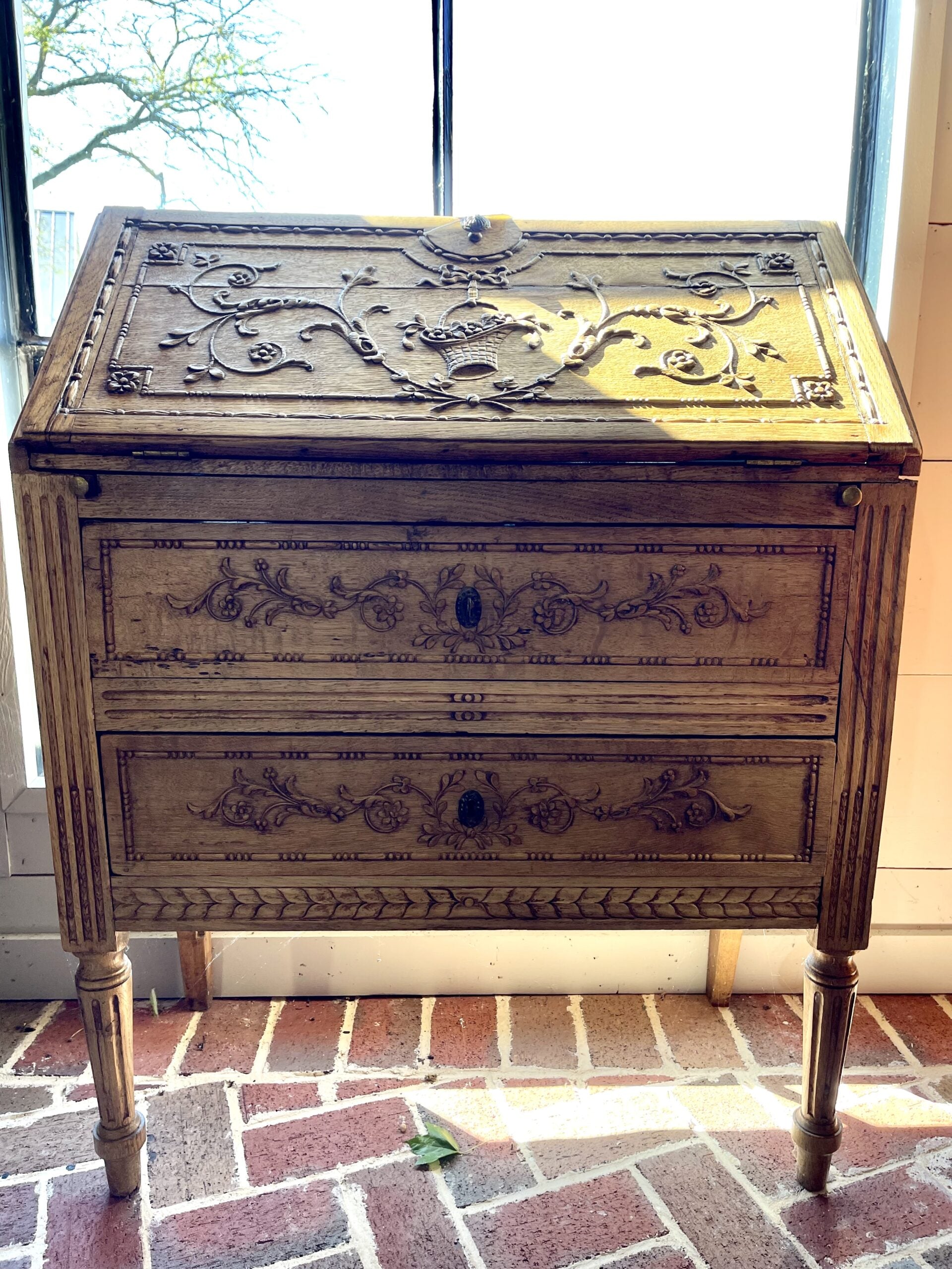 Antique Belgian Drop Front Desk