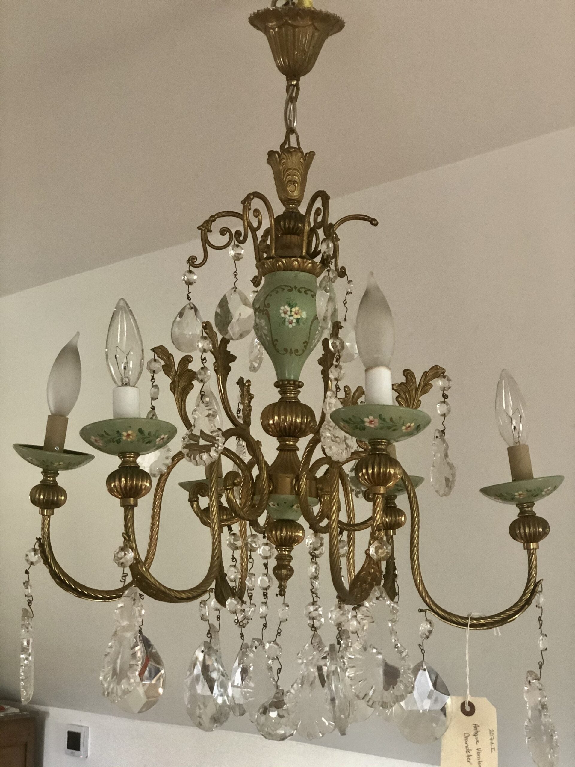 Chandelier with green ceramic 207Li1
