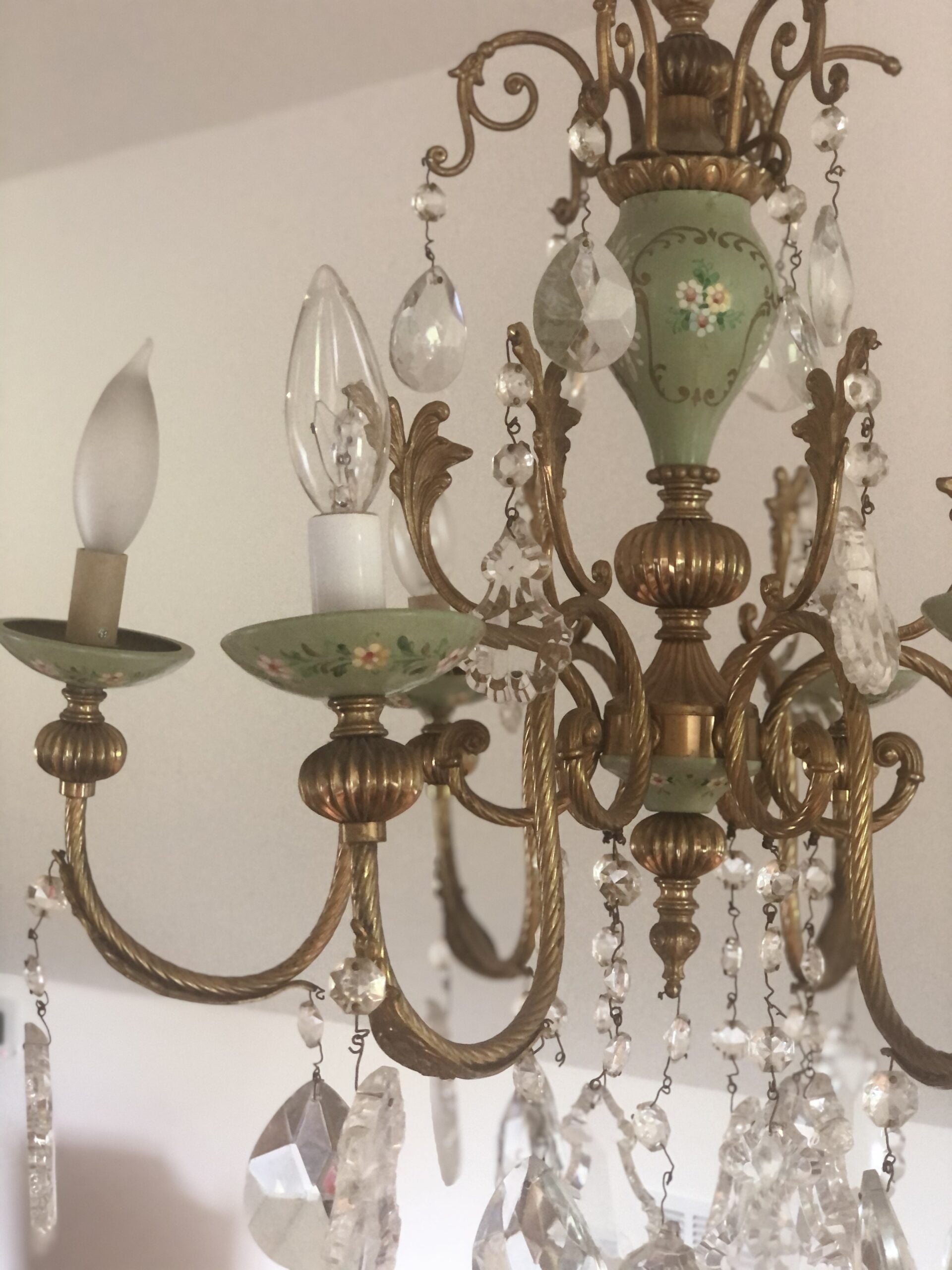 Chandelier with green ceramic 207Li2