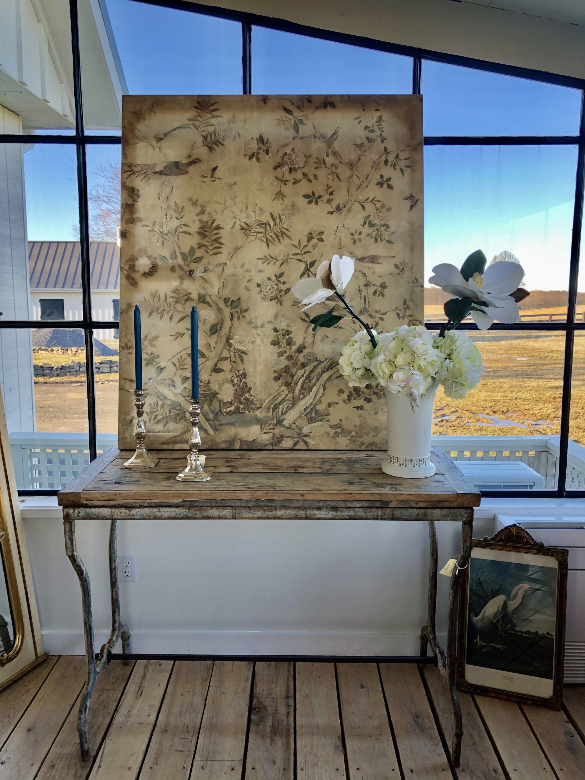 Indoor Outdoor Garden Table with Metal Legs1