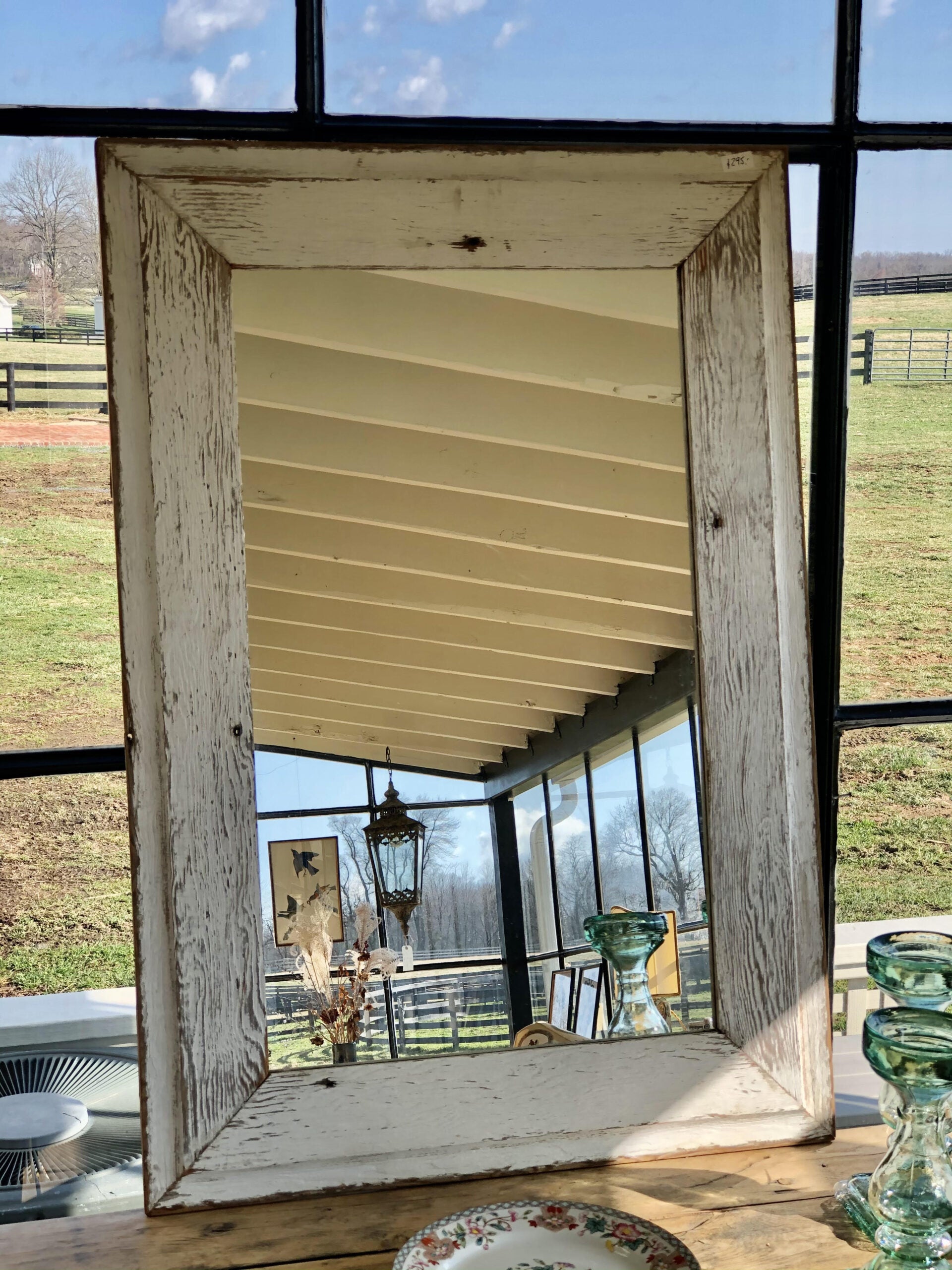 white large mirror sunroom