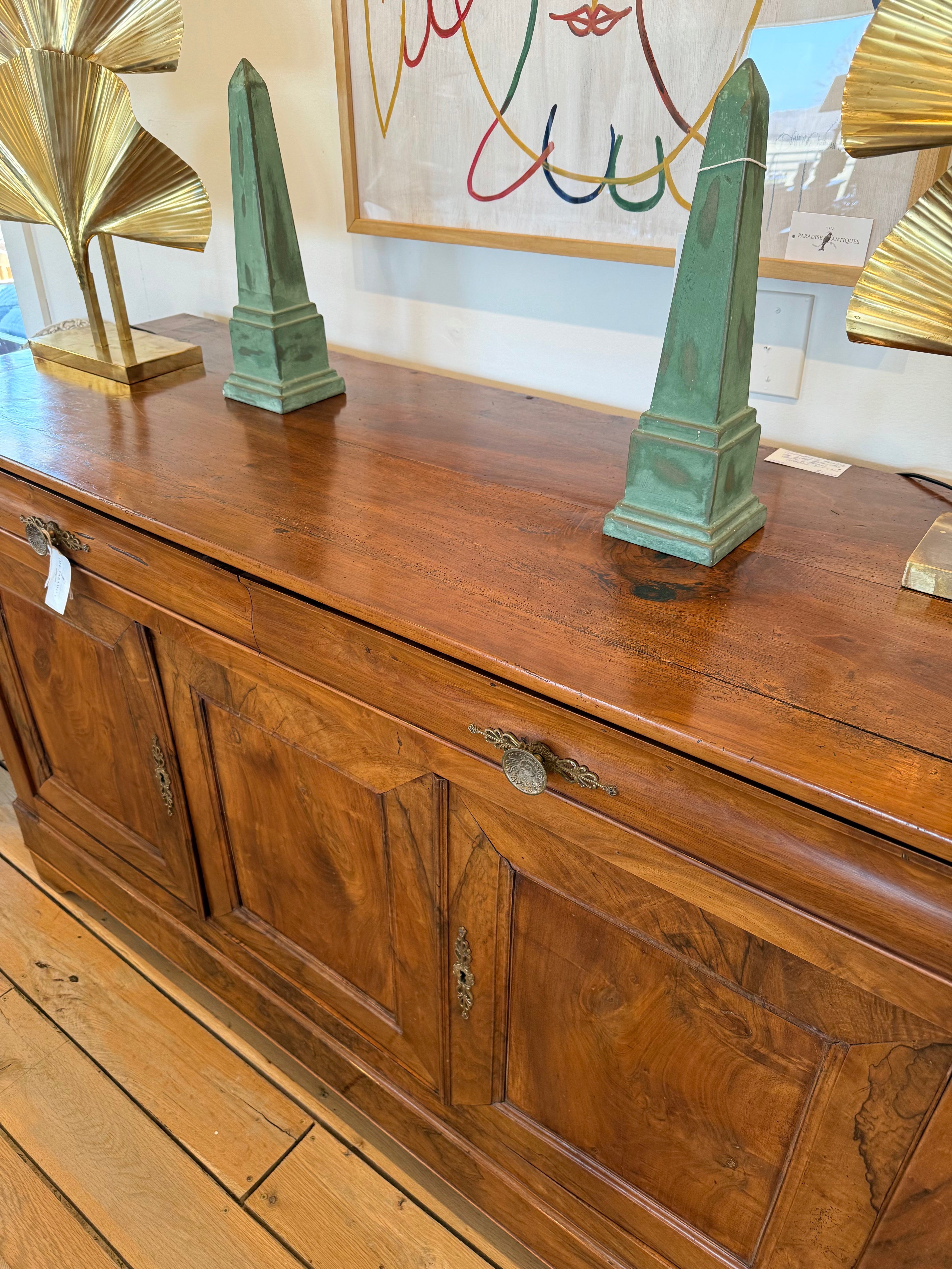 Antique French Louis Philippe Beautiful Burr Walnut Buffet