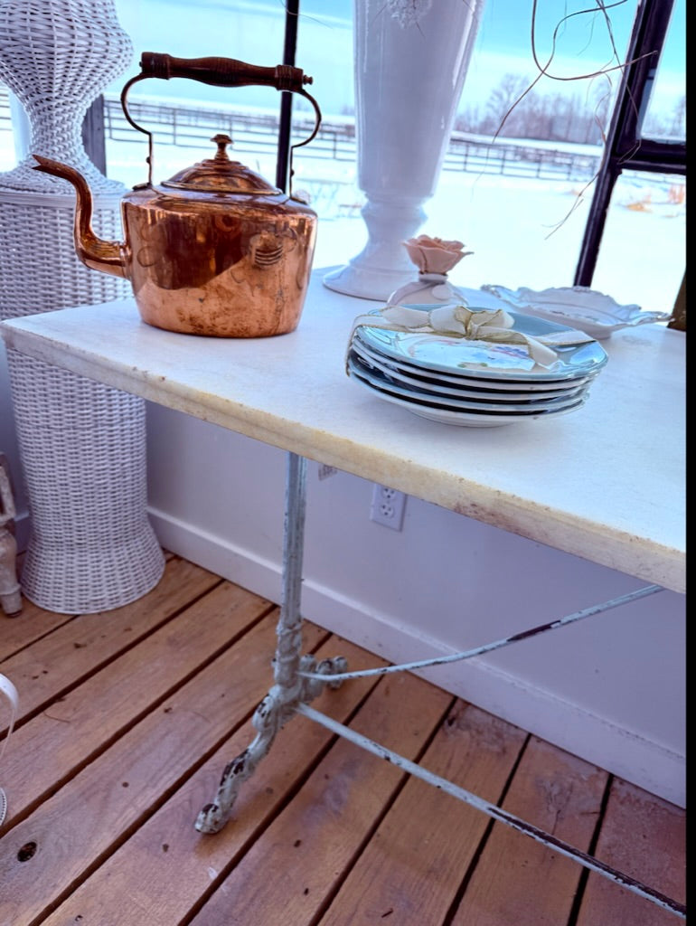 Antique French Table Marble Top