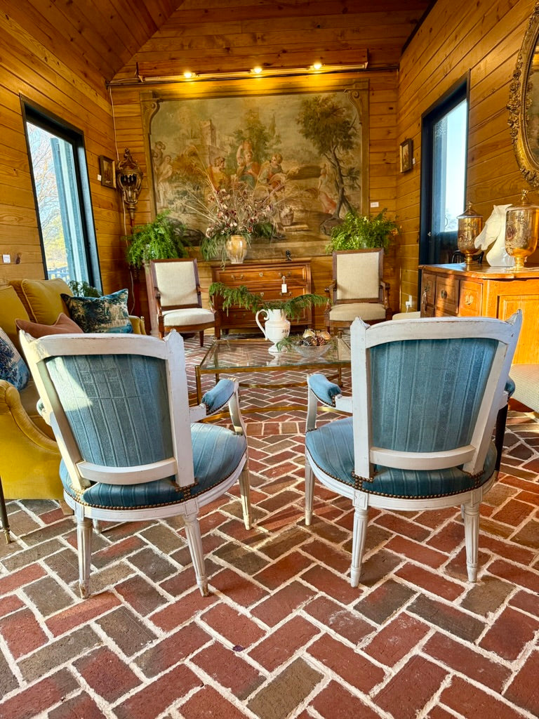 Pair of Antique French Fauteuils Louis XVI