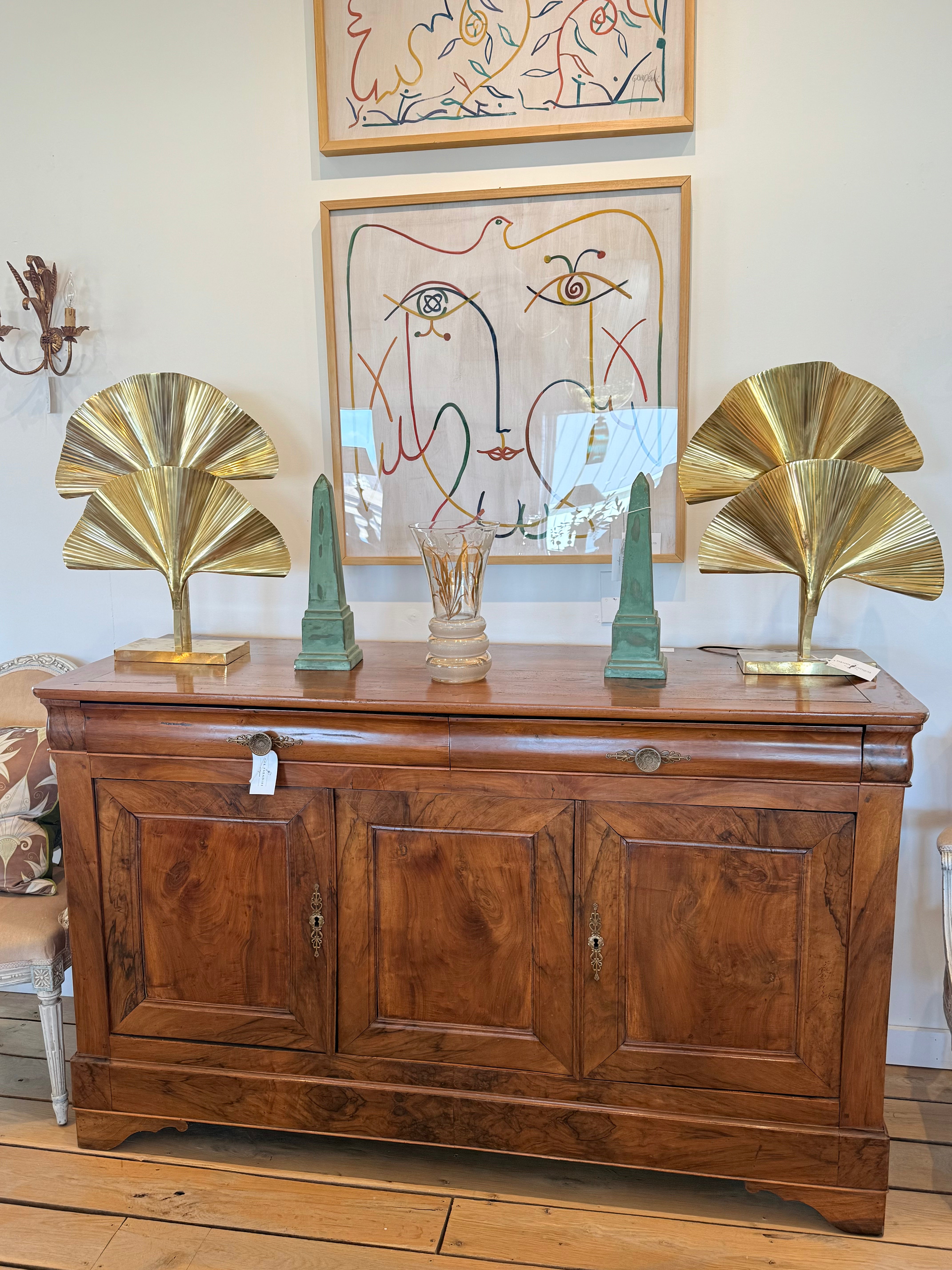 Antique French Louis Philippe Beautiful Burr Walnut Buffet