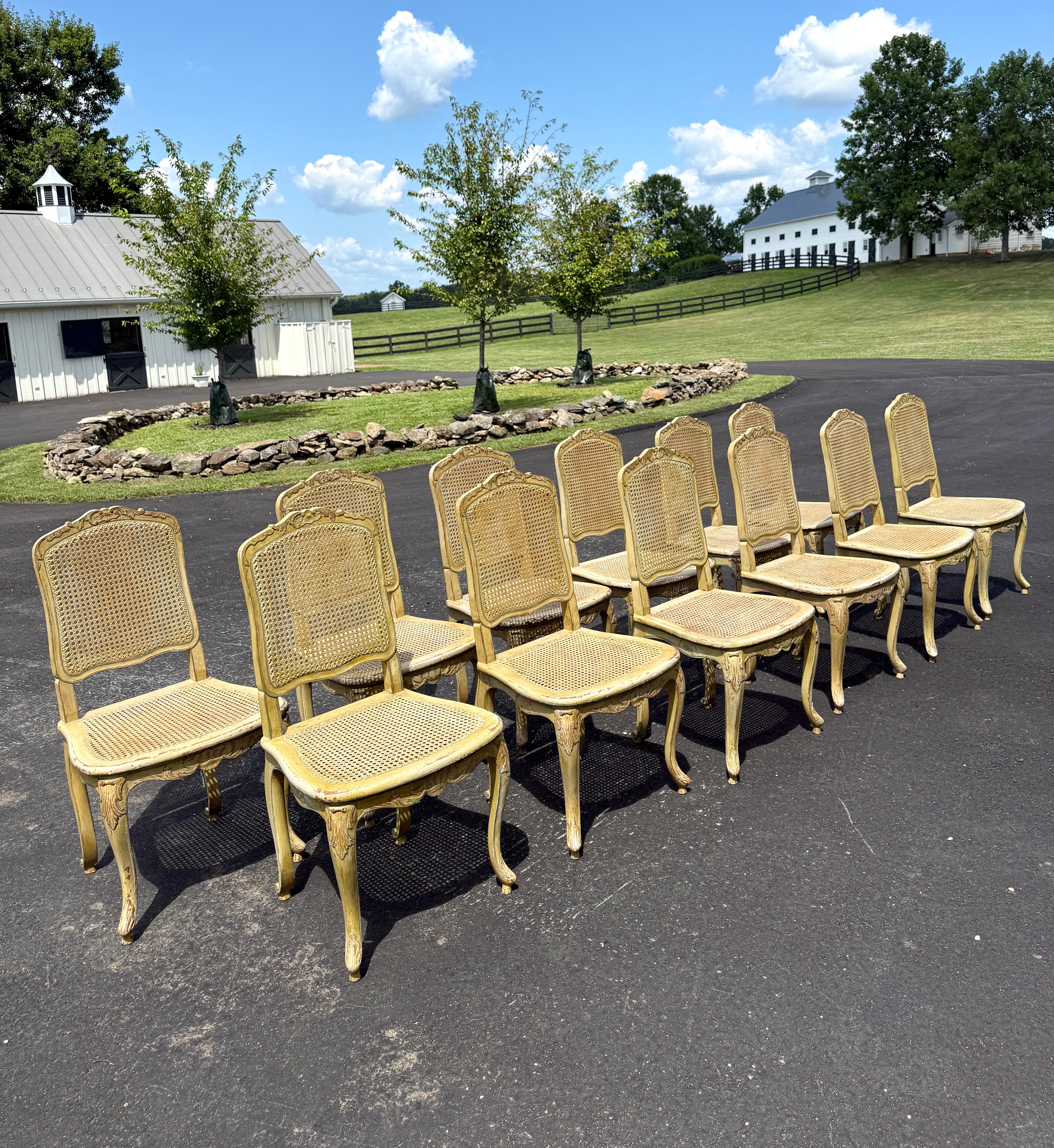 Antique French Dining Chairs Louis XV Set of 12